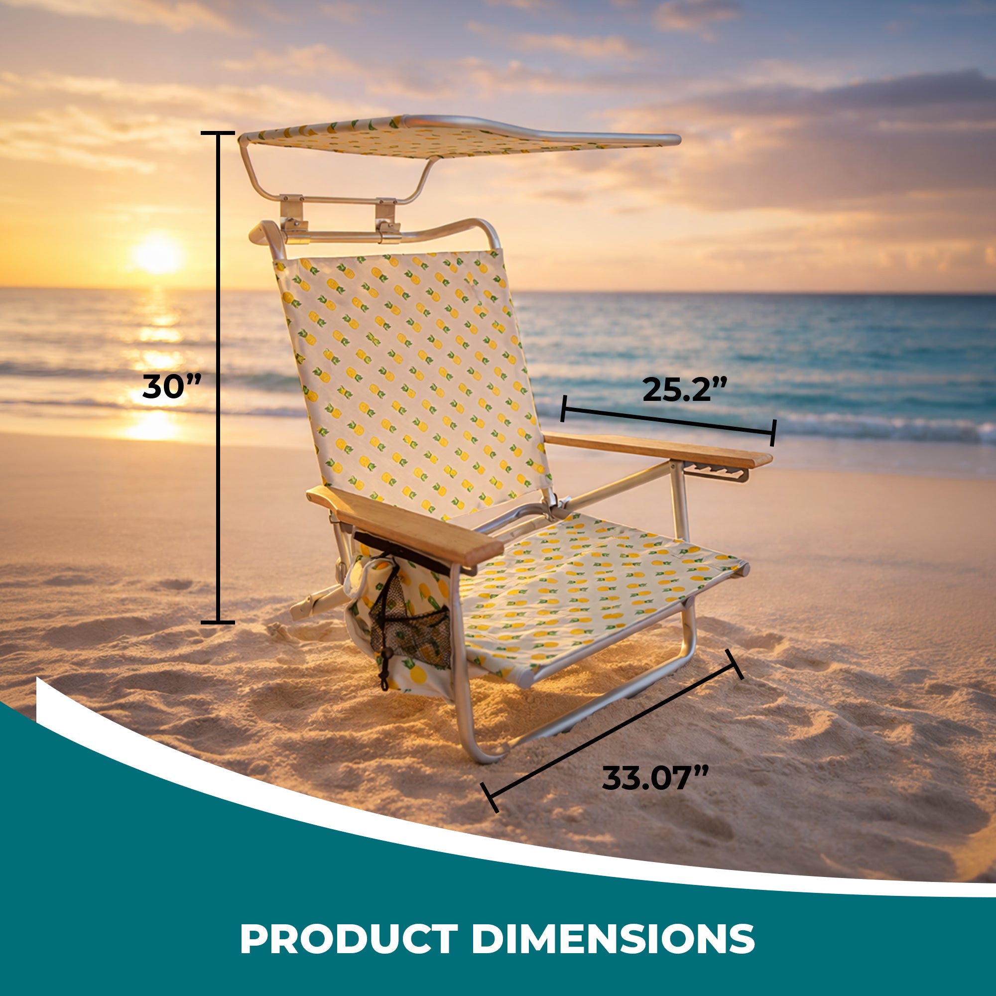 Bliss Hammocks Folding Beach Chair, Backpack Recliner with Canopy (Open Box)