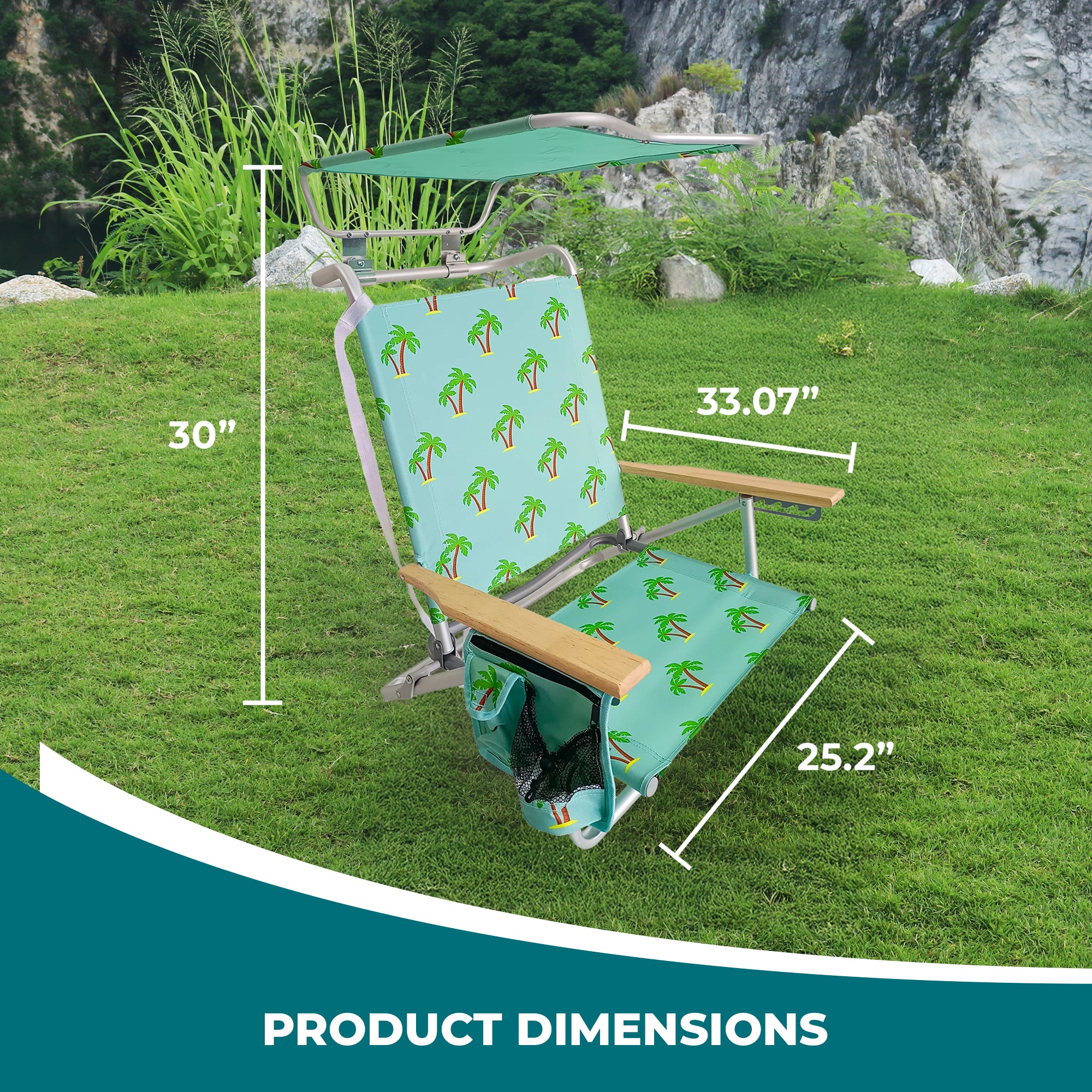Bliss Hammocks Folding Beach Chair, Backpack Recliner with Canopy, (Used)