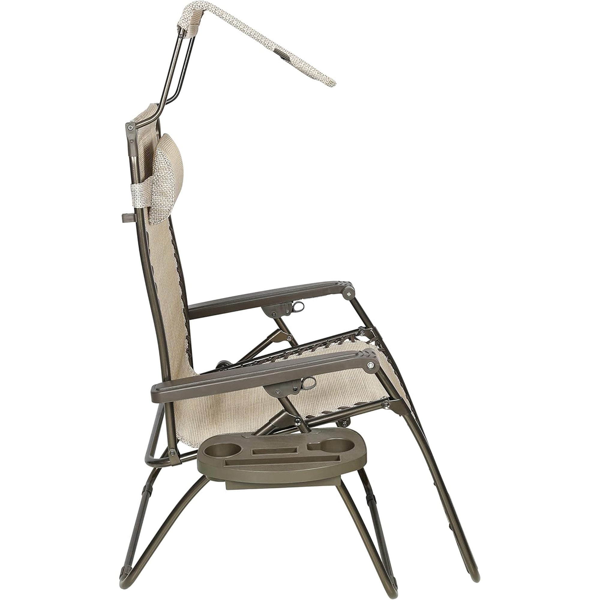 Bliss Hammocks 33" Wide XXL Zero Gravity Outdoor Lounge Chair w/Canopy(Open Box)