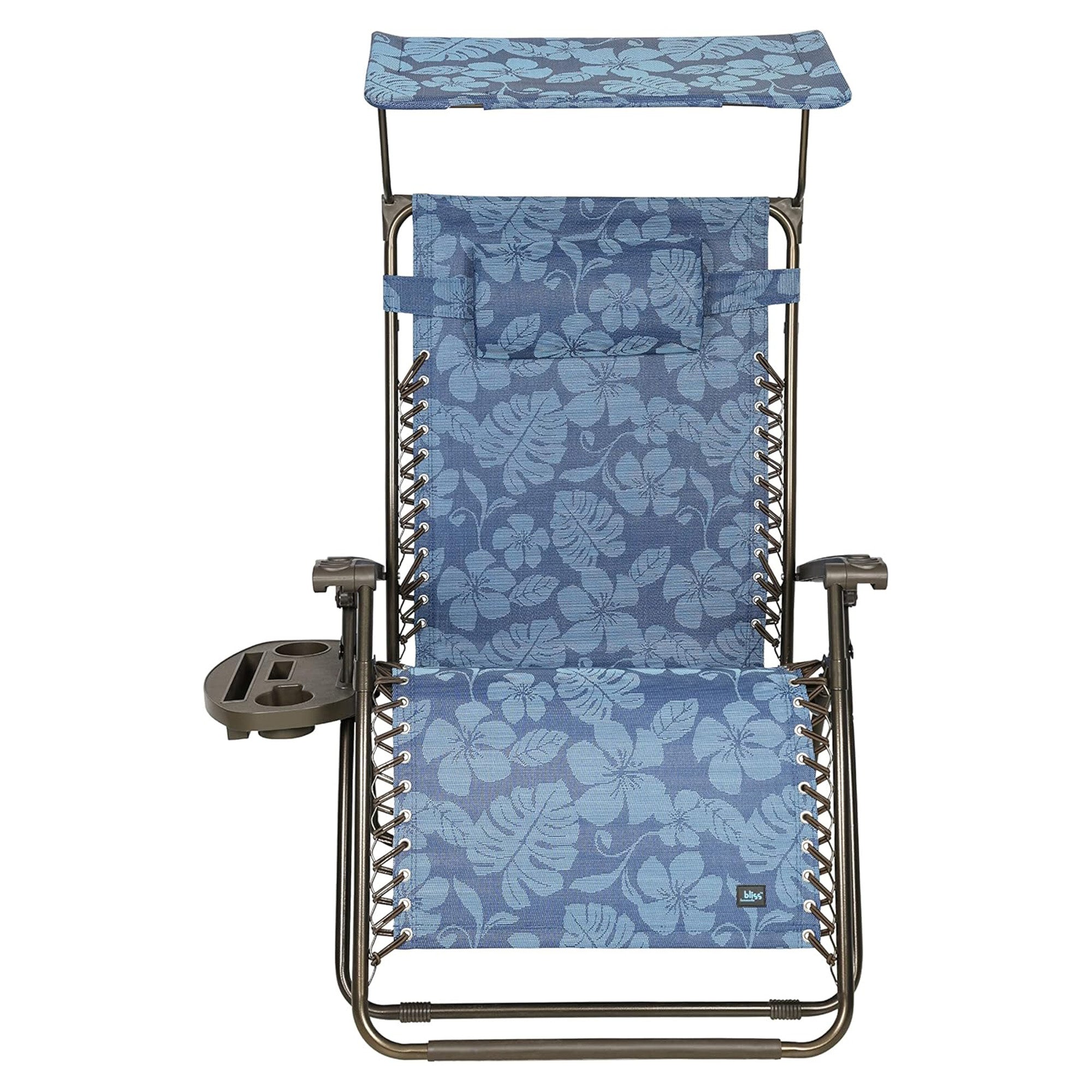 Bliss Hammocks 33"Wide XXL Zero Gravity Outdoor Lounge Chair W Canopy (Open Box)