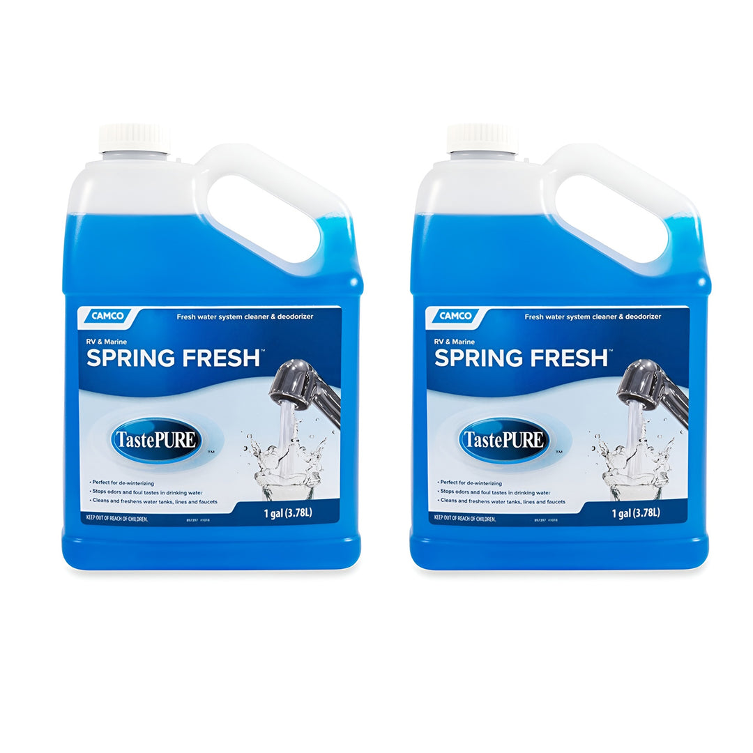 Camco TastePURE Spring Fresh 128 oz RV Water System Cleaner & Deodorizer, 2 Pack