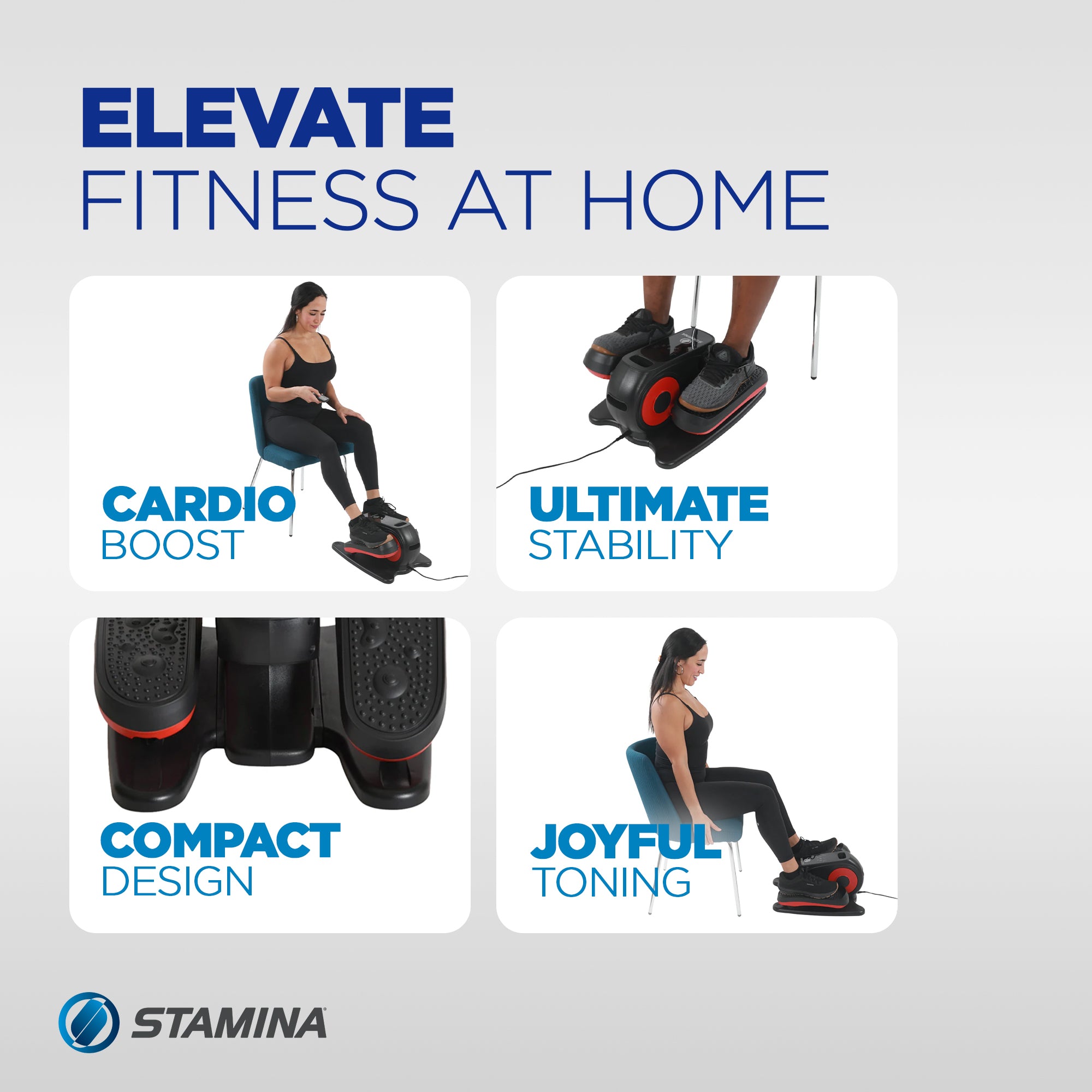 Stamina Motorized Elliptical Compact Seated Fitness Exerciser (Open Box)