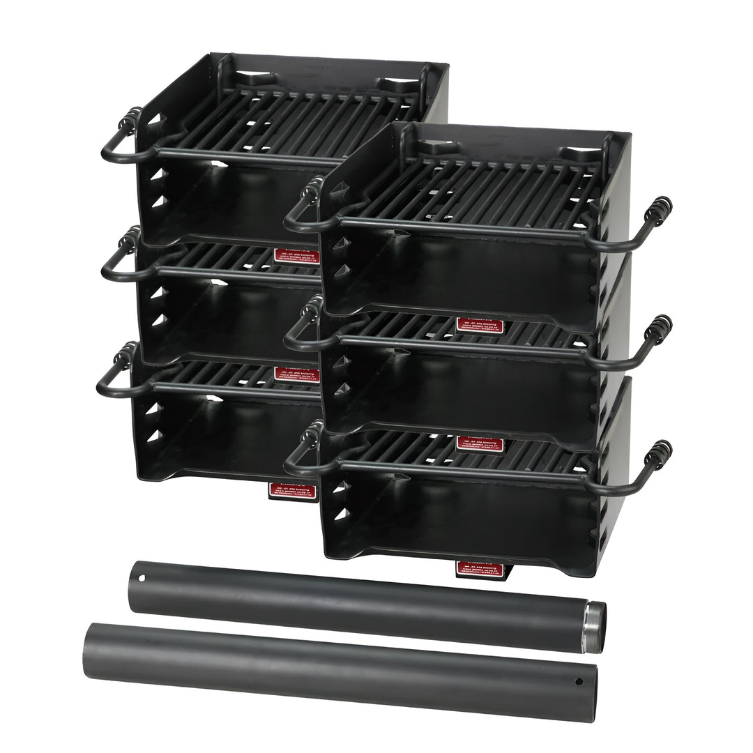 Pilot Rock H-16 B6X2 Park Style Outdoor BBQ Charcoal Grill w/ Swivel, 6 Pack - VMInnovations