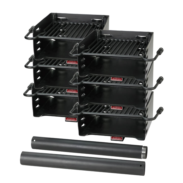 Pilot Rock H-16 B6X2 Park Style Outdoor BBQ Charcoal Grill w/ Swivel, 6 Pack - VMInnovations