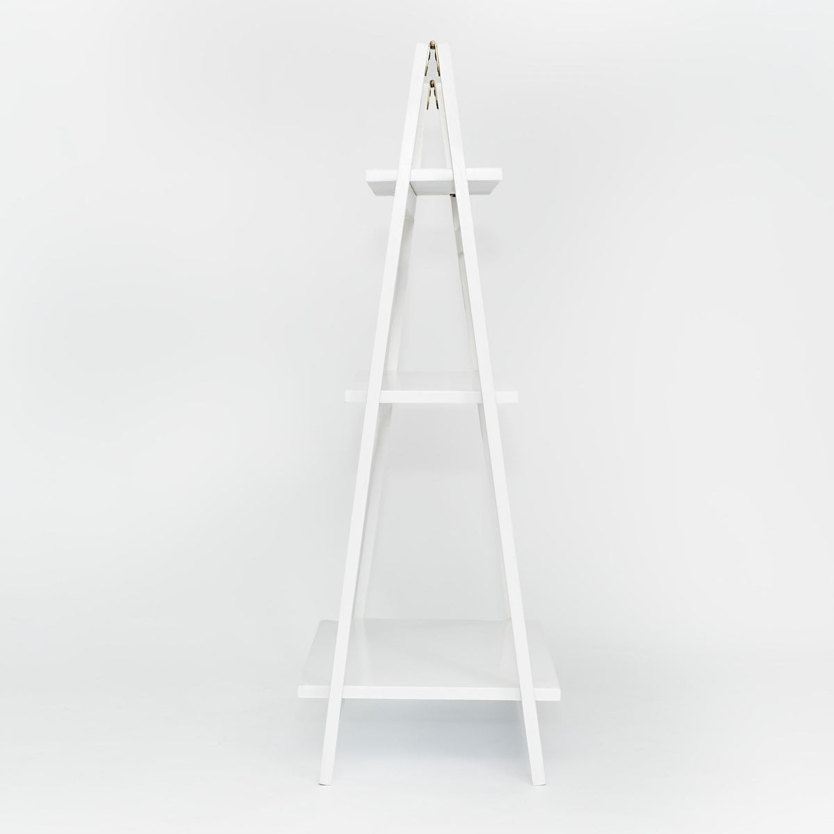 PJ Wood 3 Tier Foldable Bookshelf Wooden Storage Rack Home Display Stand, White