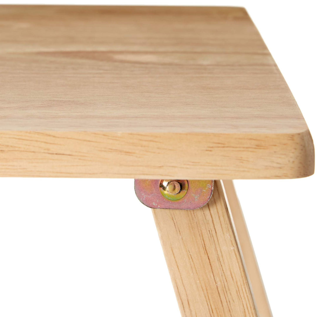 PJ Wood Folding Laptop Desk Tray Portable Bed Table for Computer Work, Natural