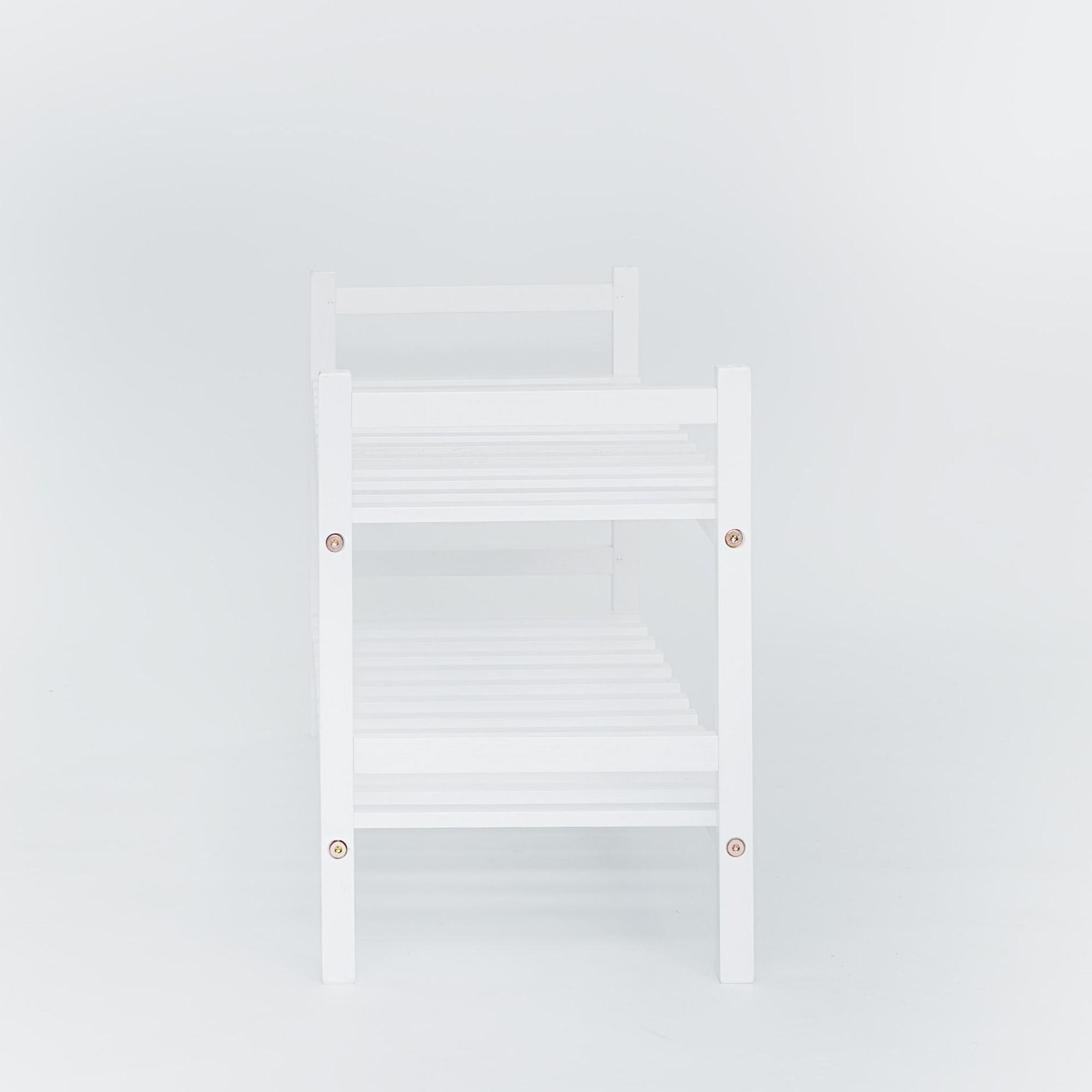 PJ Wood Stackable Wood Shoe Rack Organizer For Closet Bedroom, White (Open Box) - VMInnovations