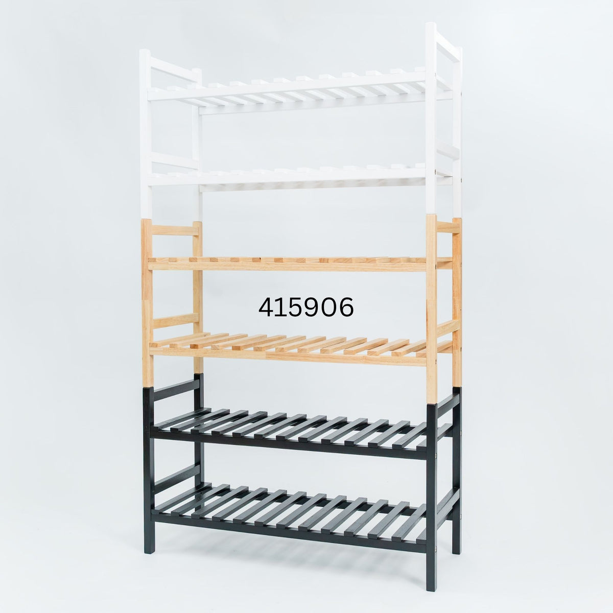 PJ Wood Stackable Wood Shoe Rack Organizer Shelf Closet Entryway Bedroom Natural - VMInnovations