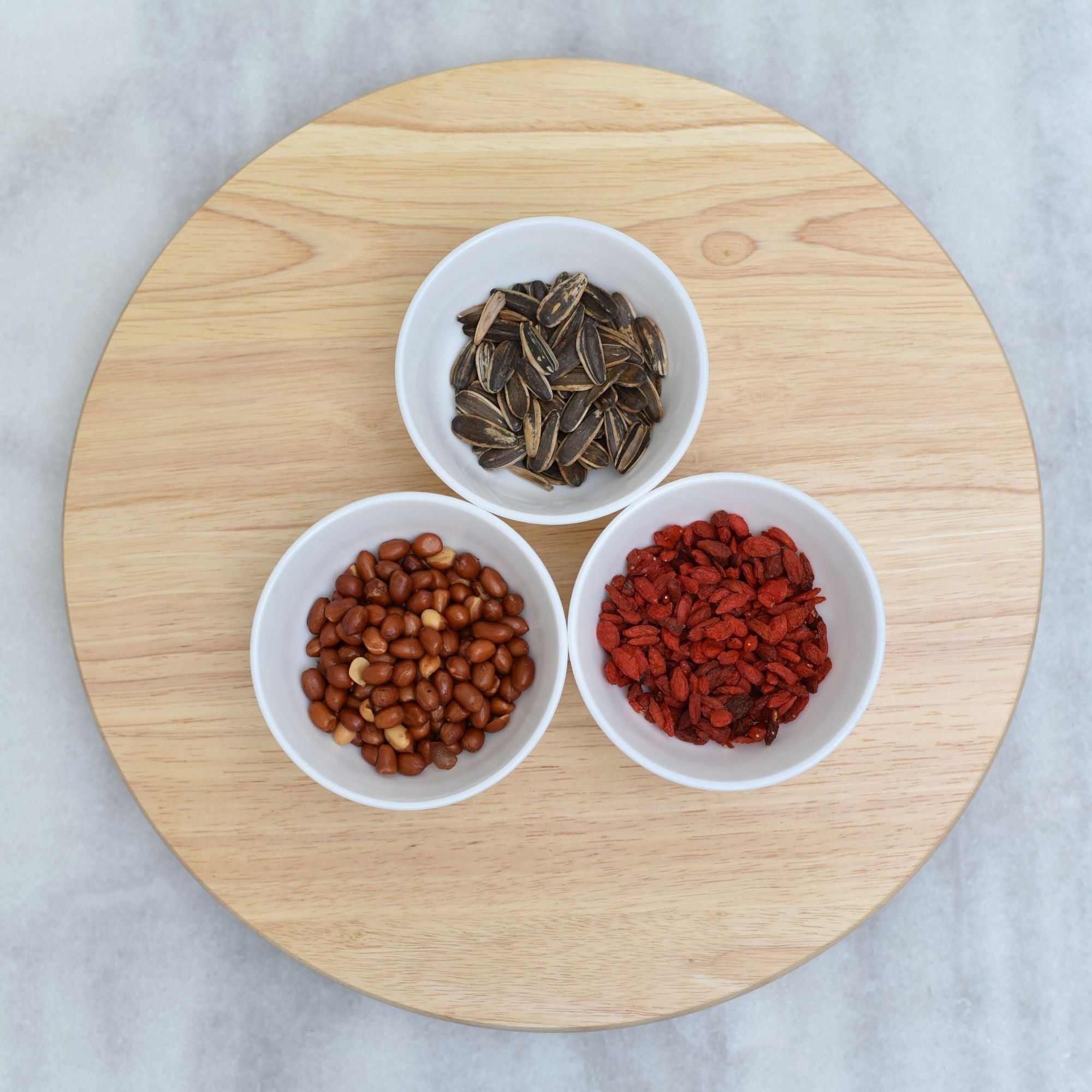 PJ Wood Round Natural Wooden Lazy Susan Organizer Kitchen Cabinet Turntable Tray