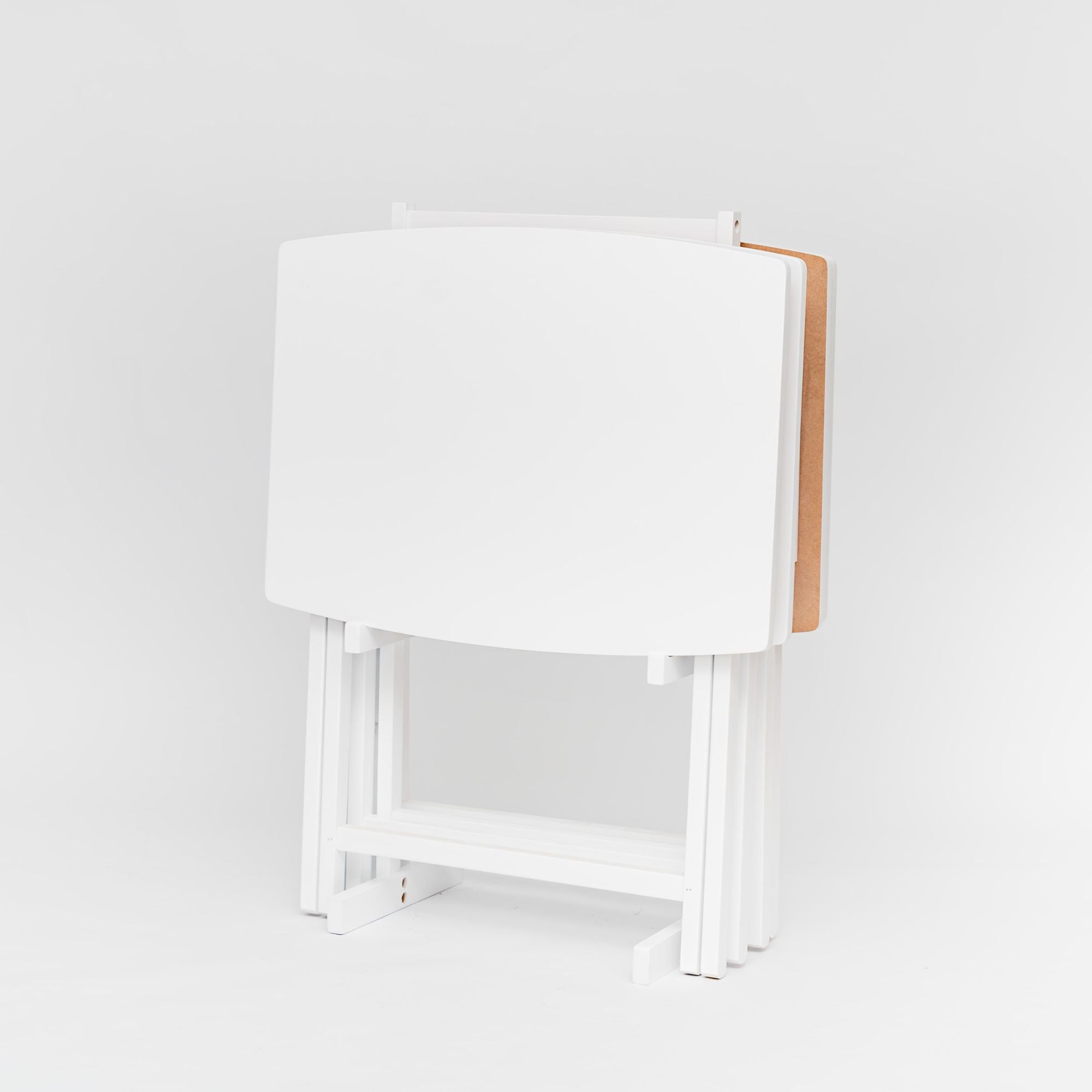 PJ Wood 5 Pack XL Oversize Tray Table Set for Living Room or Kitchen Wht (Used) - VMInnovations