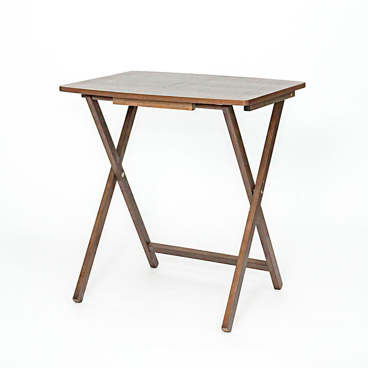 PJ Wood 5 Pack XL Oversize Tray Table, Living Room or Kitchen, Rustic Espresso - VMInnovations