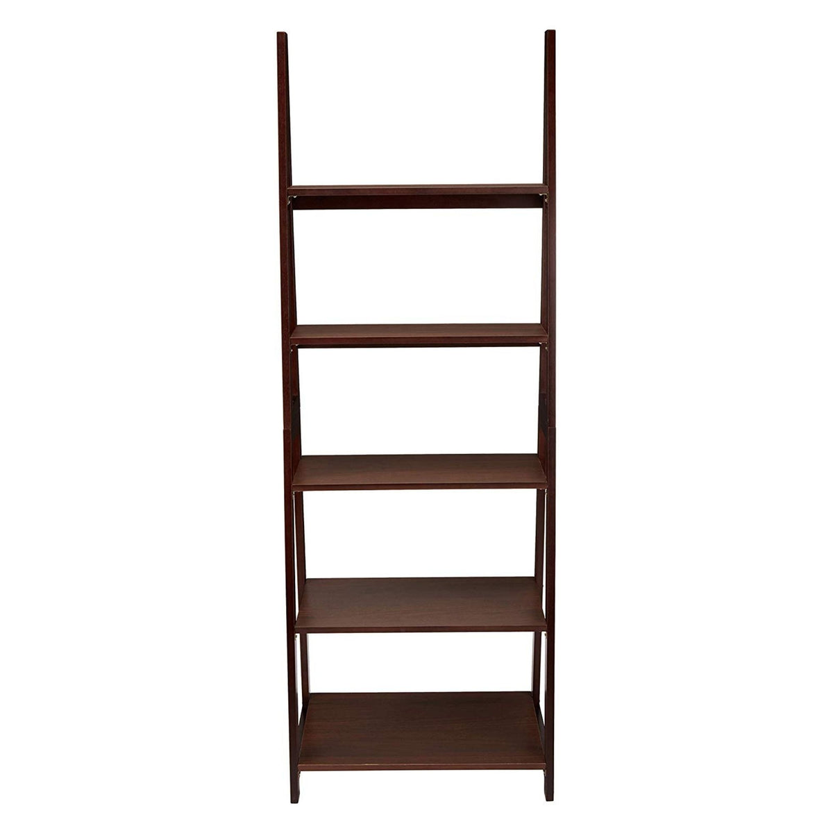PJ Wood 5 Tier Wooden Ladder Shelf Organizer Bookcase Home Display, (Open Box) - VMInnovations
