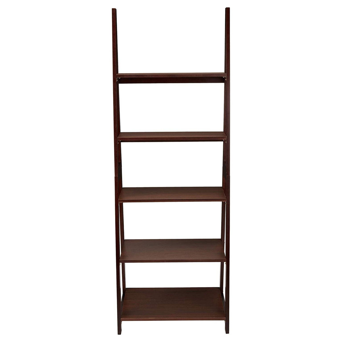 PJ Wood 5 Tier Wooden Ladder Shelf Organizer Bookcase Home Display, (Used)