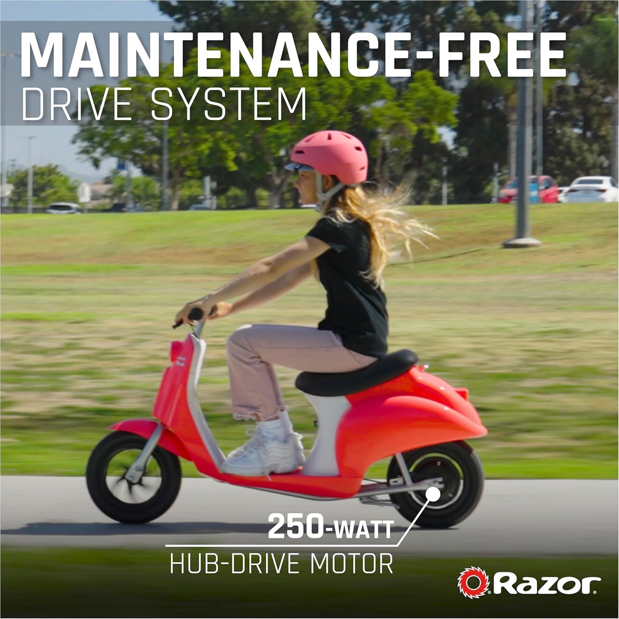 Razor Pocket Mod - Miniature Euro-Style Electric Scooter for Ages 8+, Roma - Red