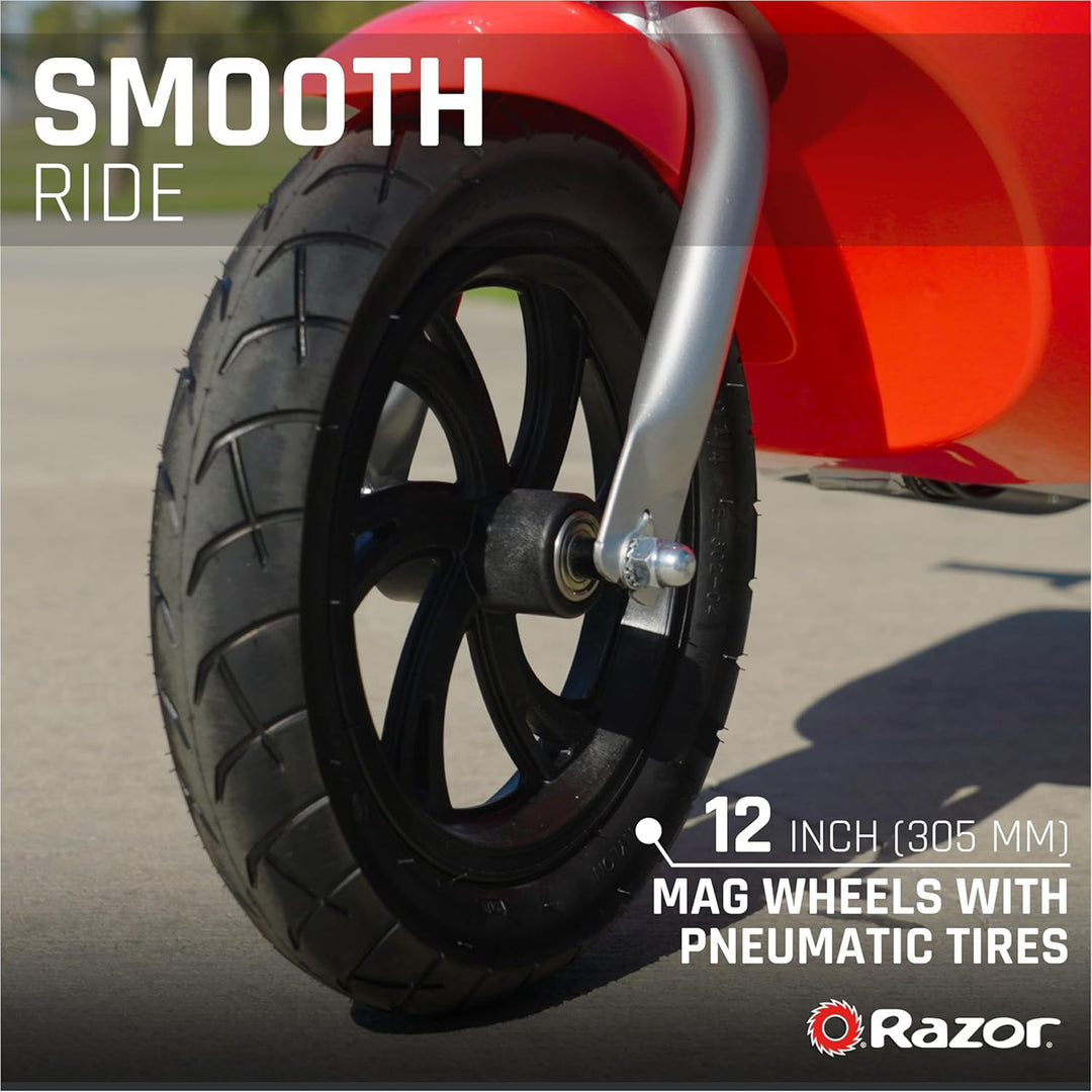 Razor Pocket Mod - Miniature Euro-Style Electric Scooter for Ages 8+, Roma - Red