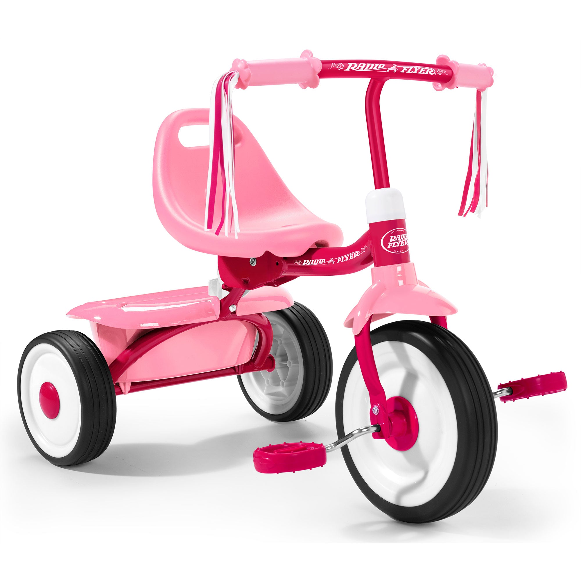 Radio Flyer Kids Readily Assembled Fold 2 Go Trike with Storage Bin, Pink (Used) - VMInnovations