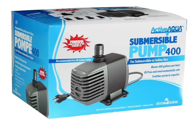 Hydrofarm AAPW400 Active Aqua 400 GPH Submersible Aquarium Water Pump (2 PK) - VMInnovations