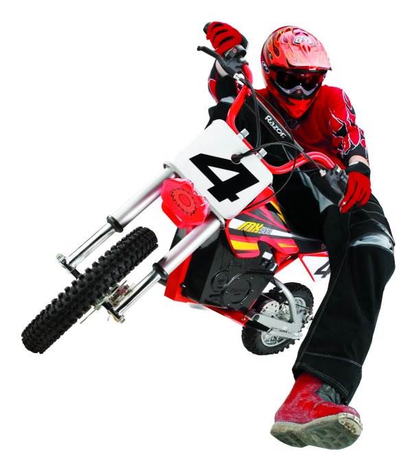 Razor MX500 Dirt Rocket 36V Electric Toy Dirt Bike & Full Face Youth Helmet, Red