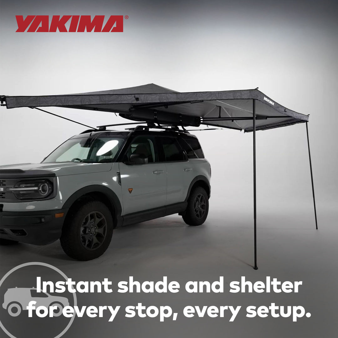 Yakima OverNOut 180 Awning, Opens on Left Side with 94 Sq. Ft. Coverage, Gray - VMInnovations