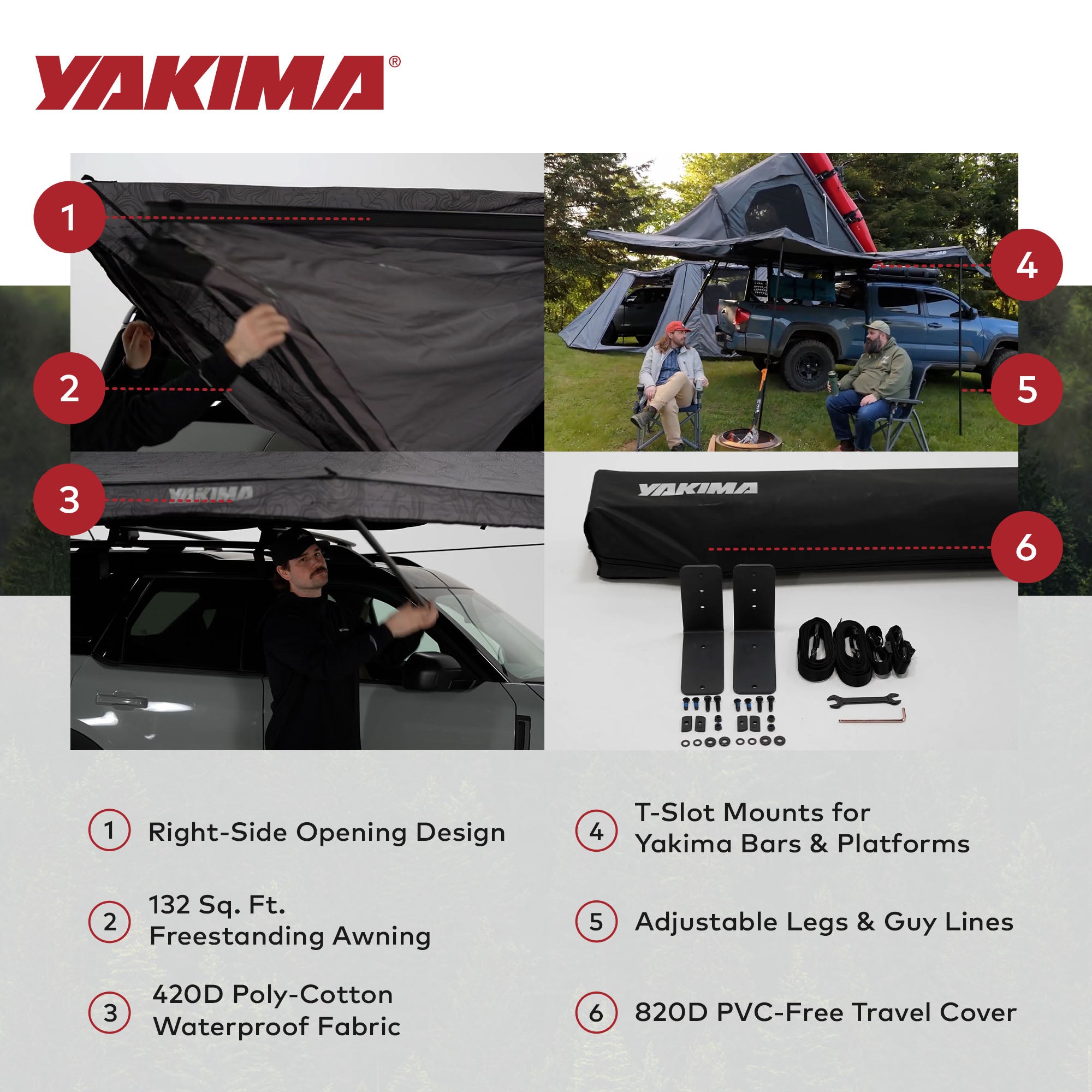 Yakima OverNOut 270 XL Awning, Opens on Right Side with 132 Sq. Ft. Coverage - VMInnovations