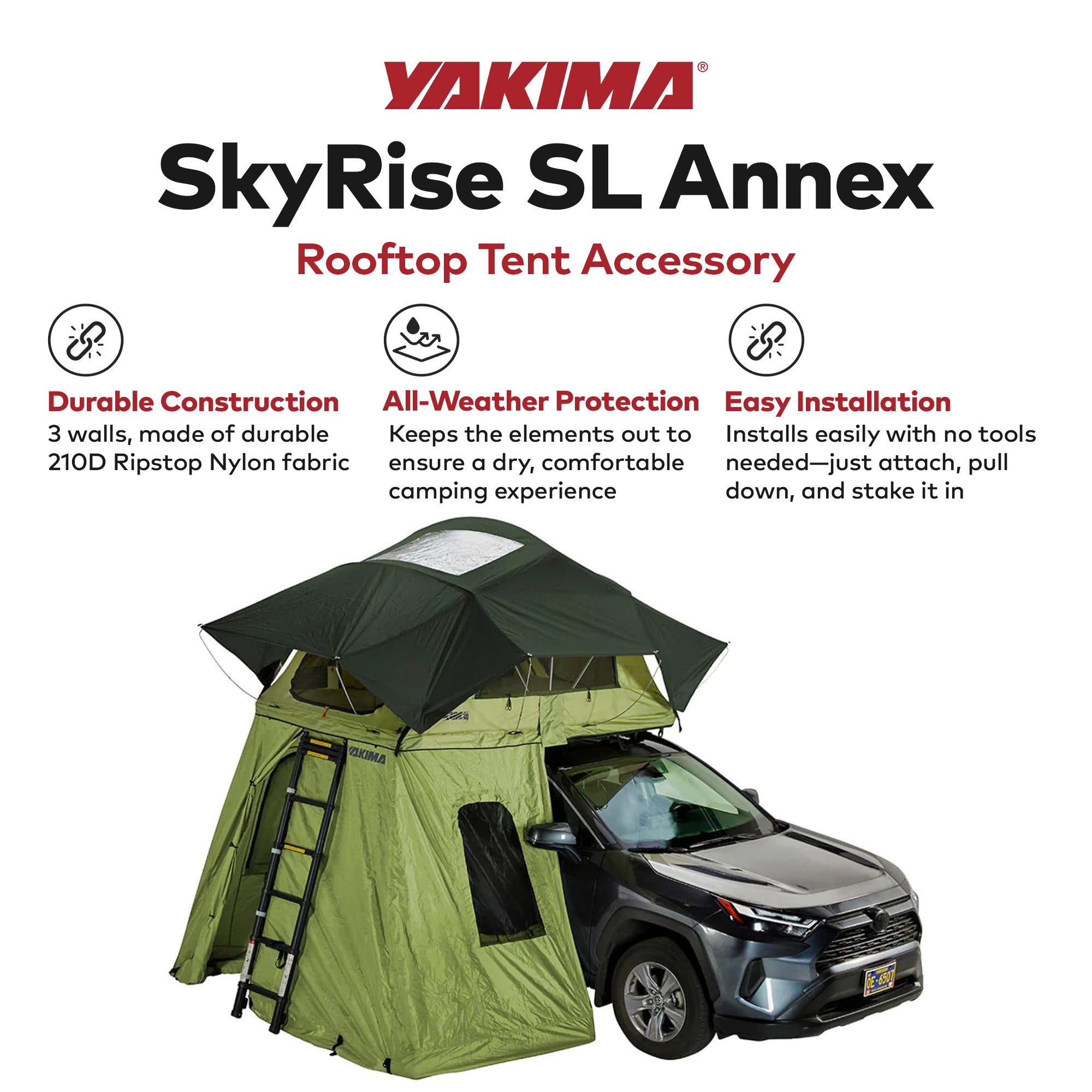 Yakima SkyRise SL Annex Wall Enclosure, SkyRise SL Rooftop Tents Green(Open Box) - VMInnovations