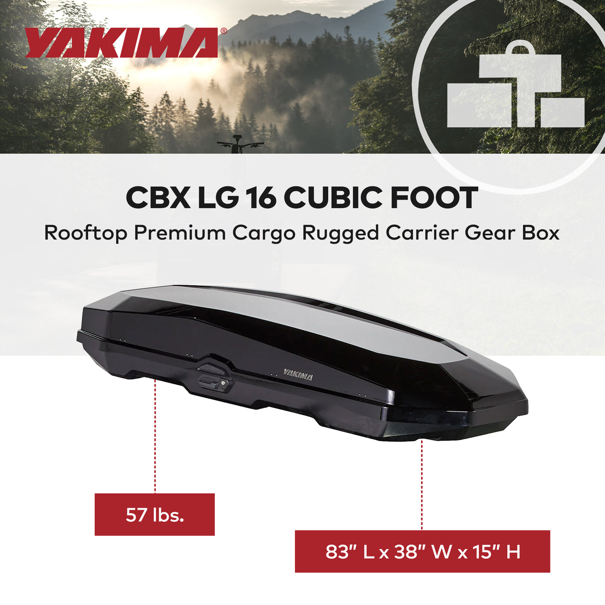 Yakima CBX 16 RoofTop Cargo Rugged Carrier Box for StreamLine Crossbar(Open Box) - VMInnovations