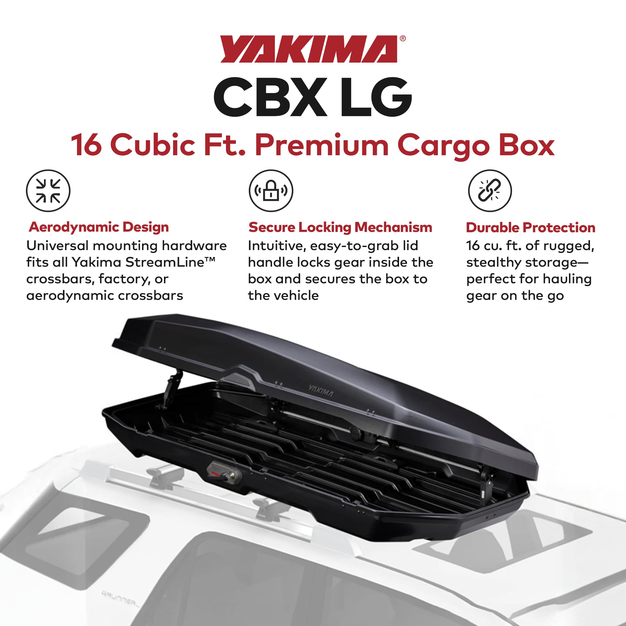 Yakima CBX 16 RoofTop Cargo Rugged Carrier Box for StreamLine Crossbar(Open Box) - VMInnovations