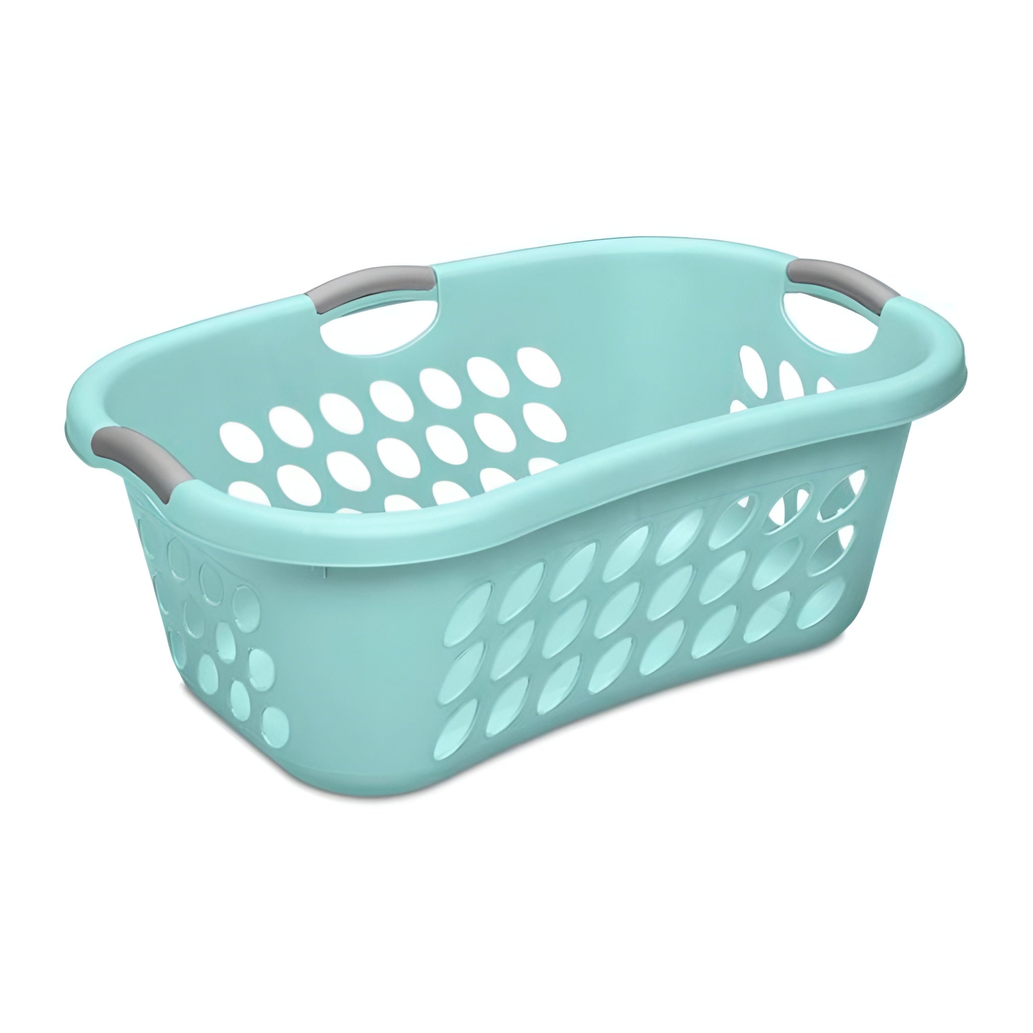 Sterilite 12 Pack Plastic Laundry Basket Ultra HipHold 1.25 Bu Contour Rim, Mint - VMInnovations