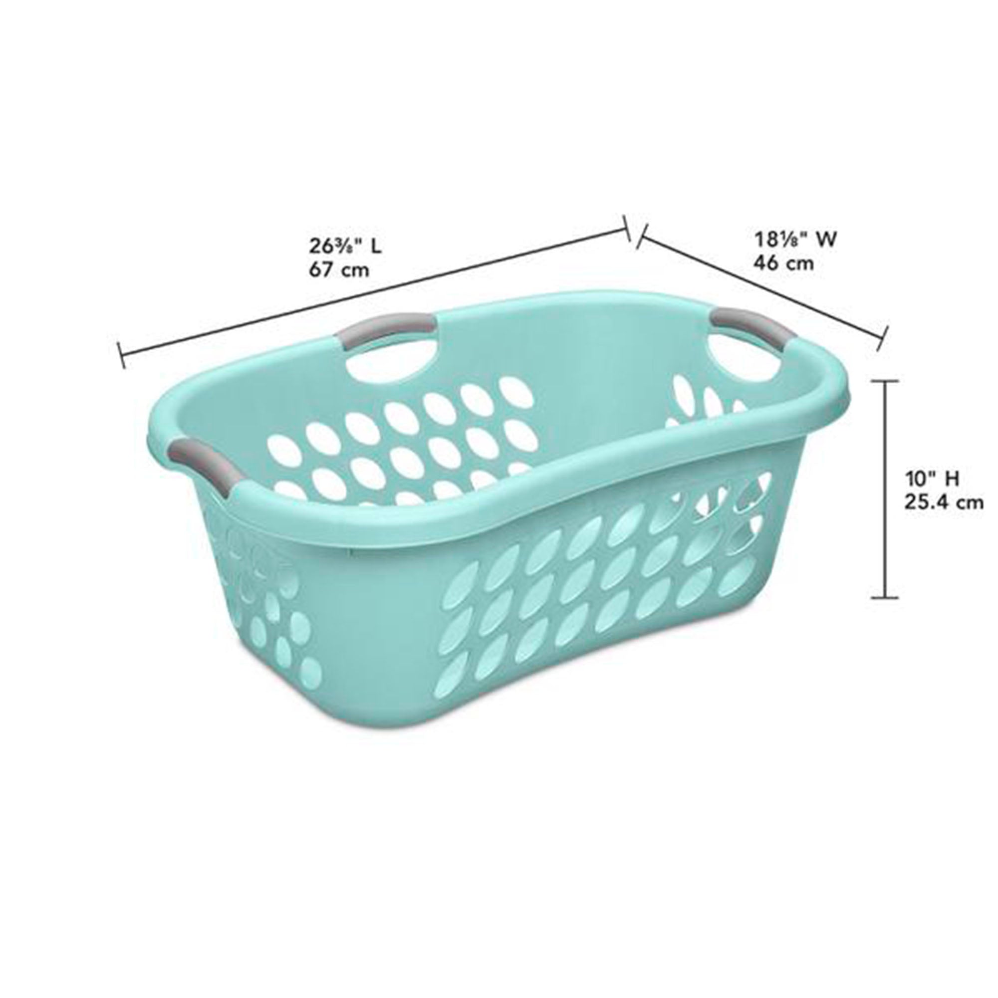 Sterilite 12 Pack Plastic Laundry Basket Ultra HipHold 1.25 Bu Contour Rim, Mint - VMInnovations
