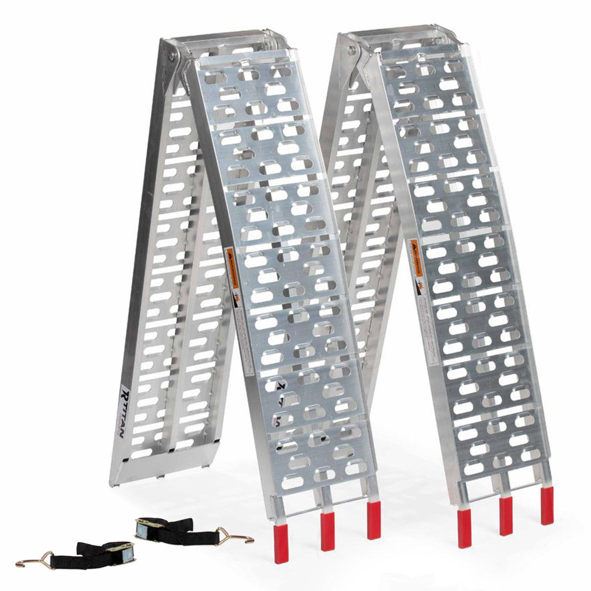 Titan Ramps 2PK 7.5’ Folding ATV Loading Ramps Arched Aluminum Design(Open Box)