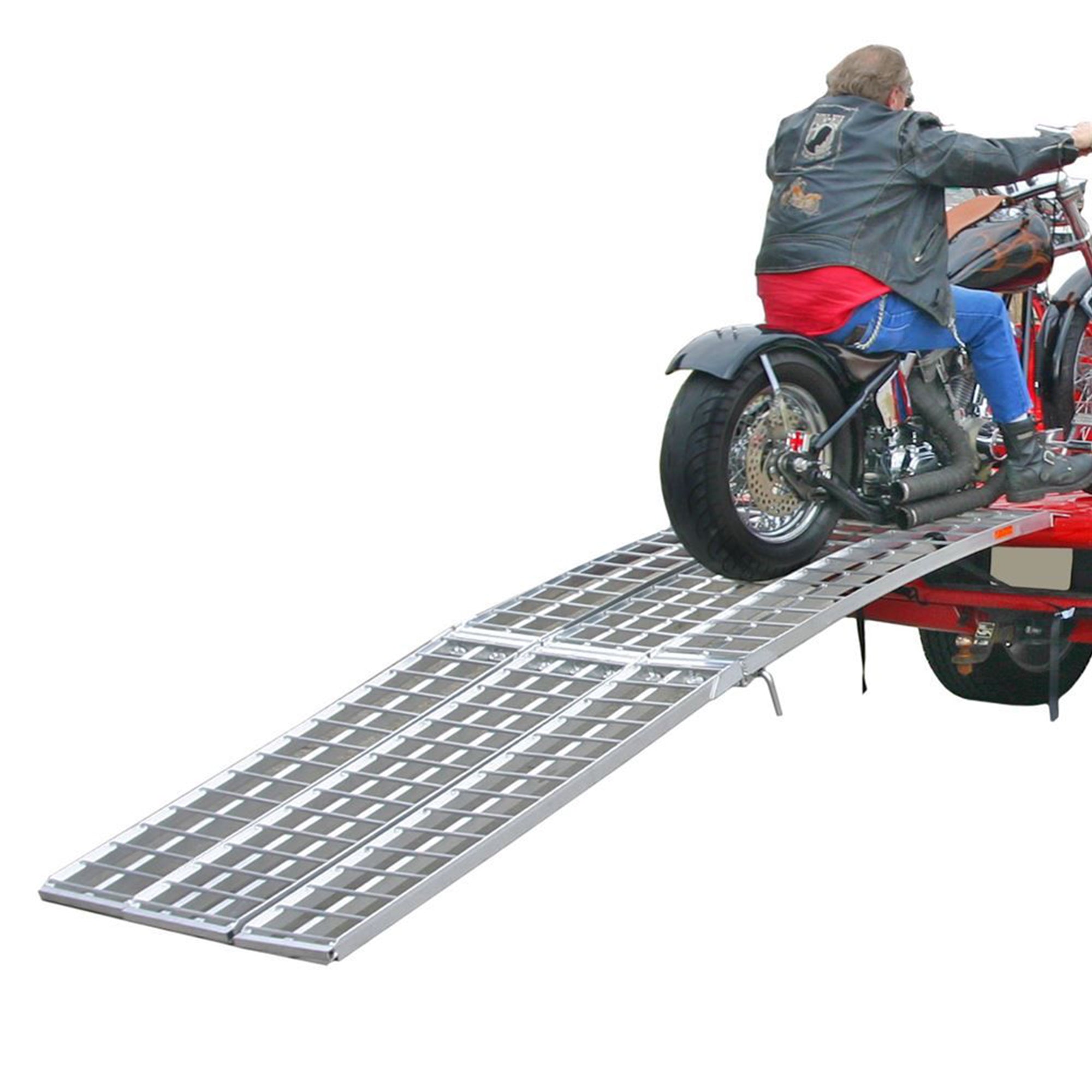 Black Widow 10’ Aluminum Folding Motorcycle Ramp, Arched 3pc Design (Open Box)