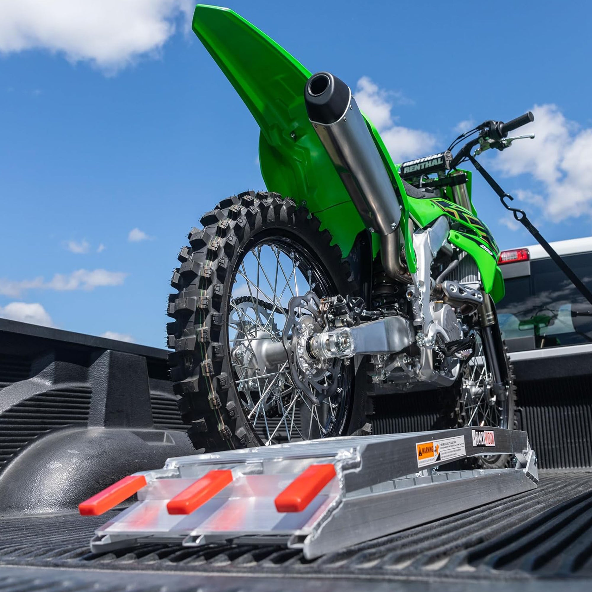 Black Widow Aluminum Folding Ramp Arched Plate, Single Runner (Open Box) - VMInnovations