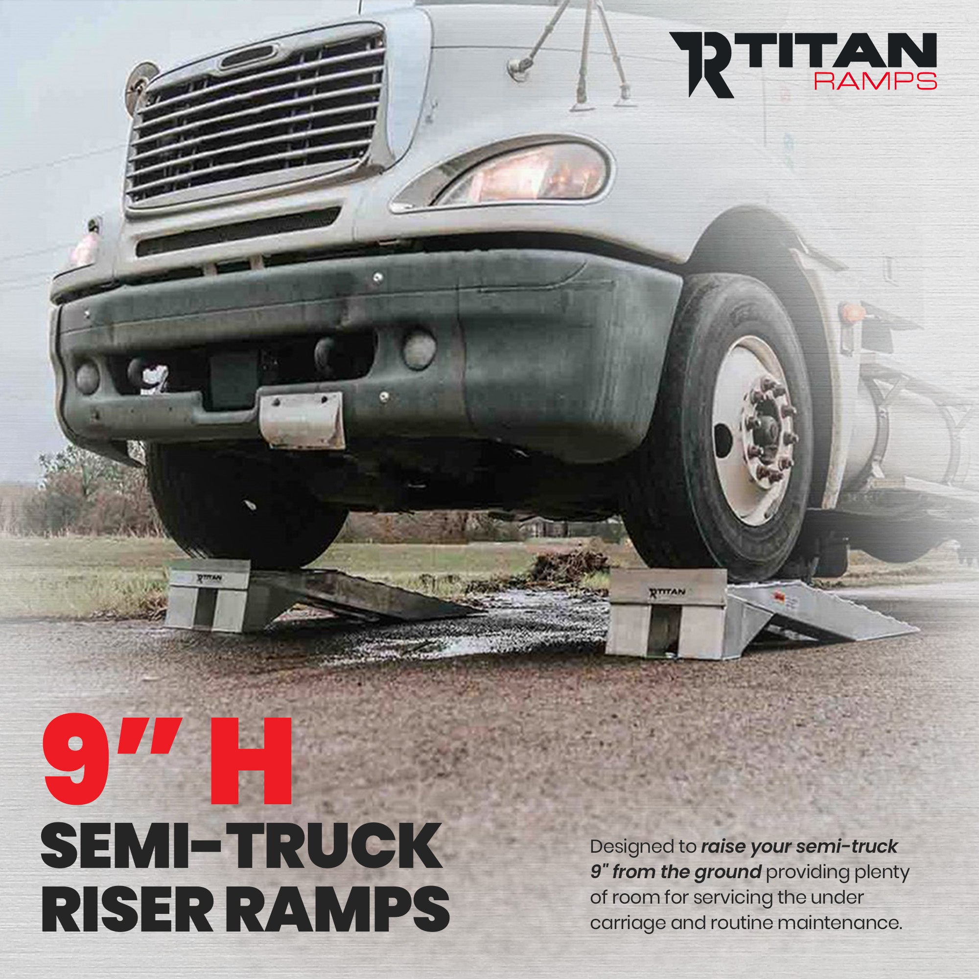 Titan Ramps Aluminum Semi Truck Riser Ramps with 20,000 Pound Capacity, Silver