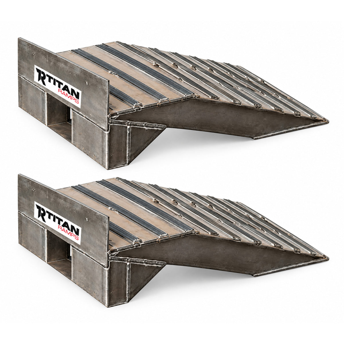 Titan Ramps Aluminum Semi Truck Riser Ramps with 20,000 Pound Capacity, Silver
