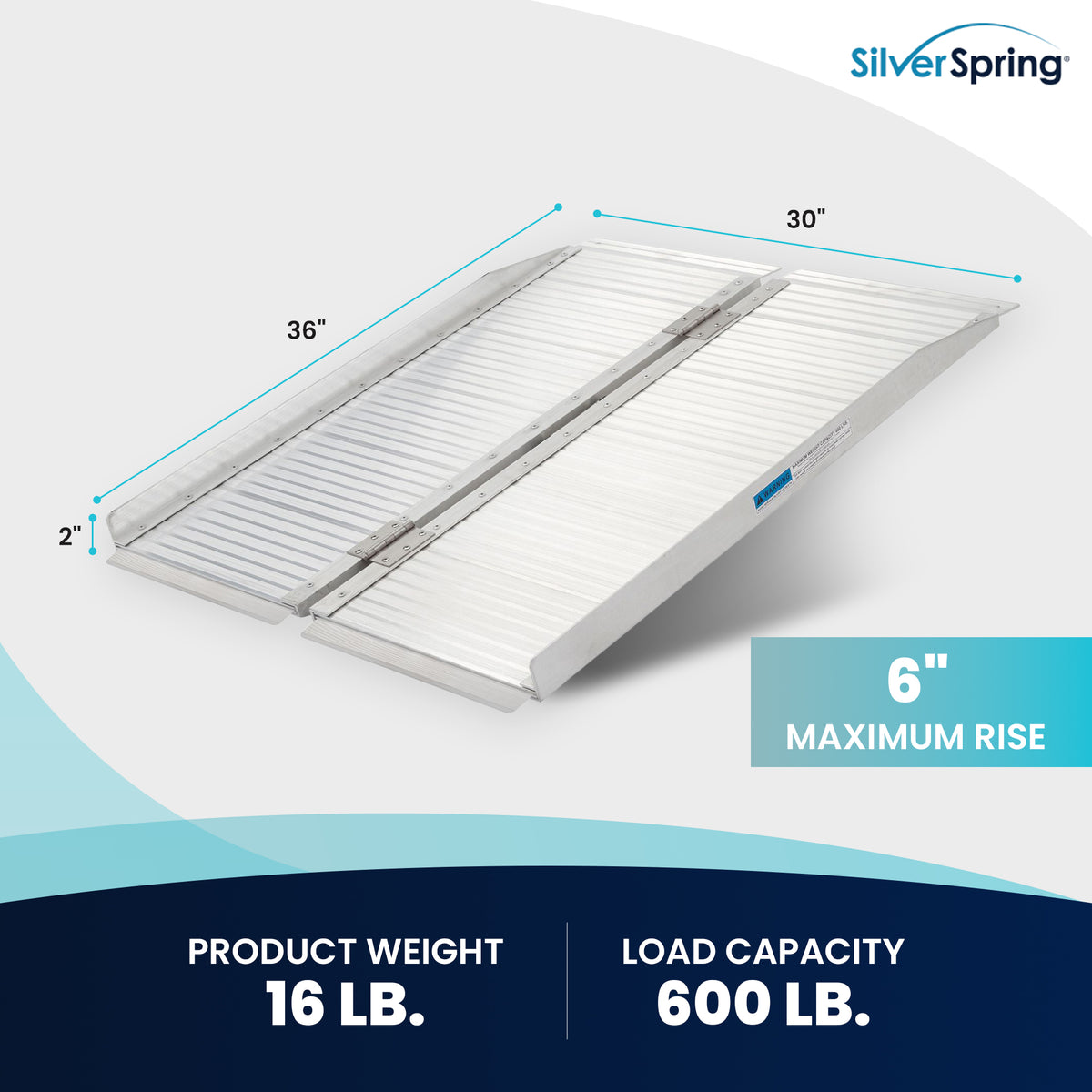 Silver Spring Mobility and Utility Ramp, 3 Foot Single Fold with 600 lb Capacity
