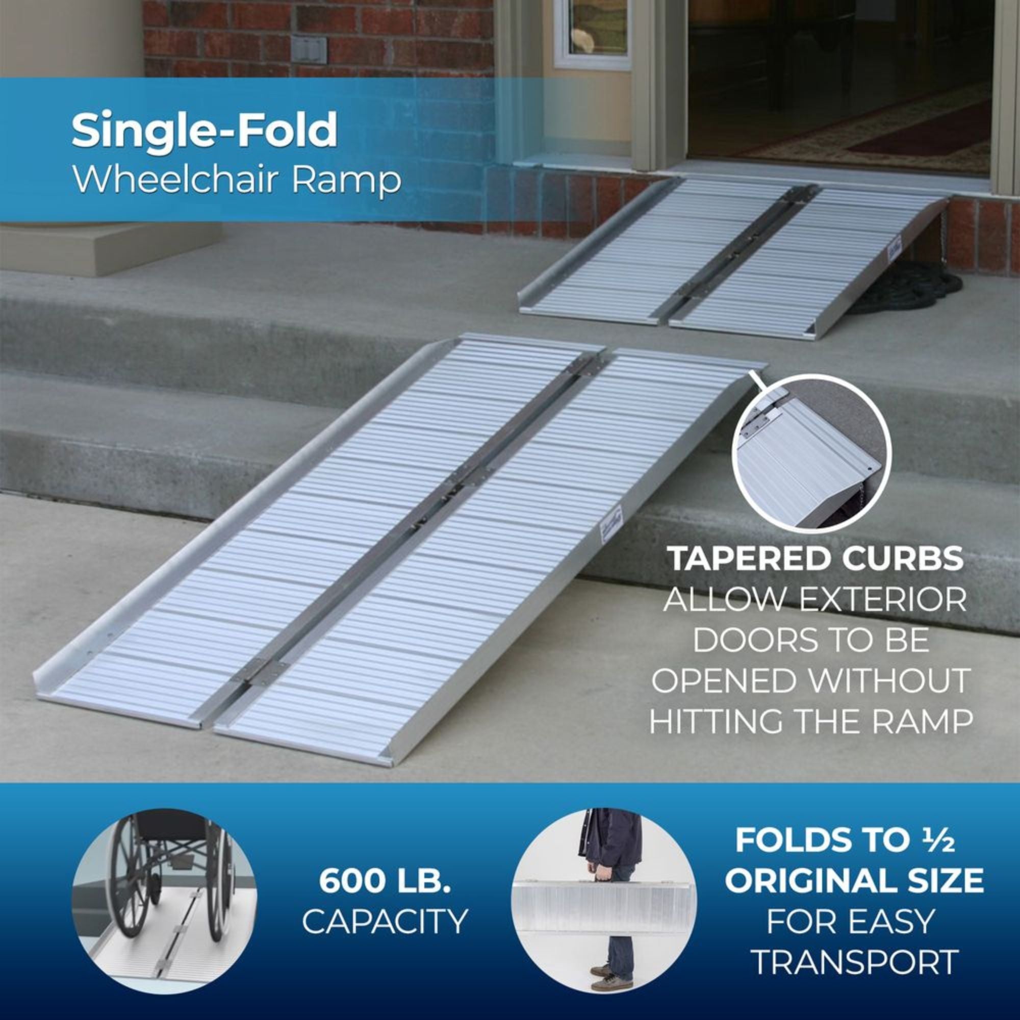 Silver Spring Mobility Ramp, 5 Foot Single Fold with 600 lb Capacity (Used)