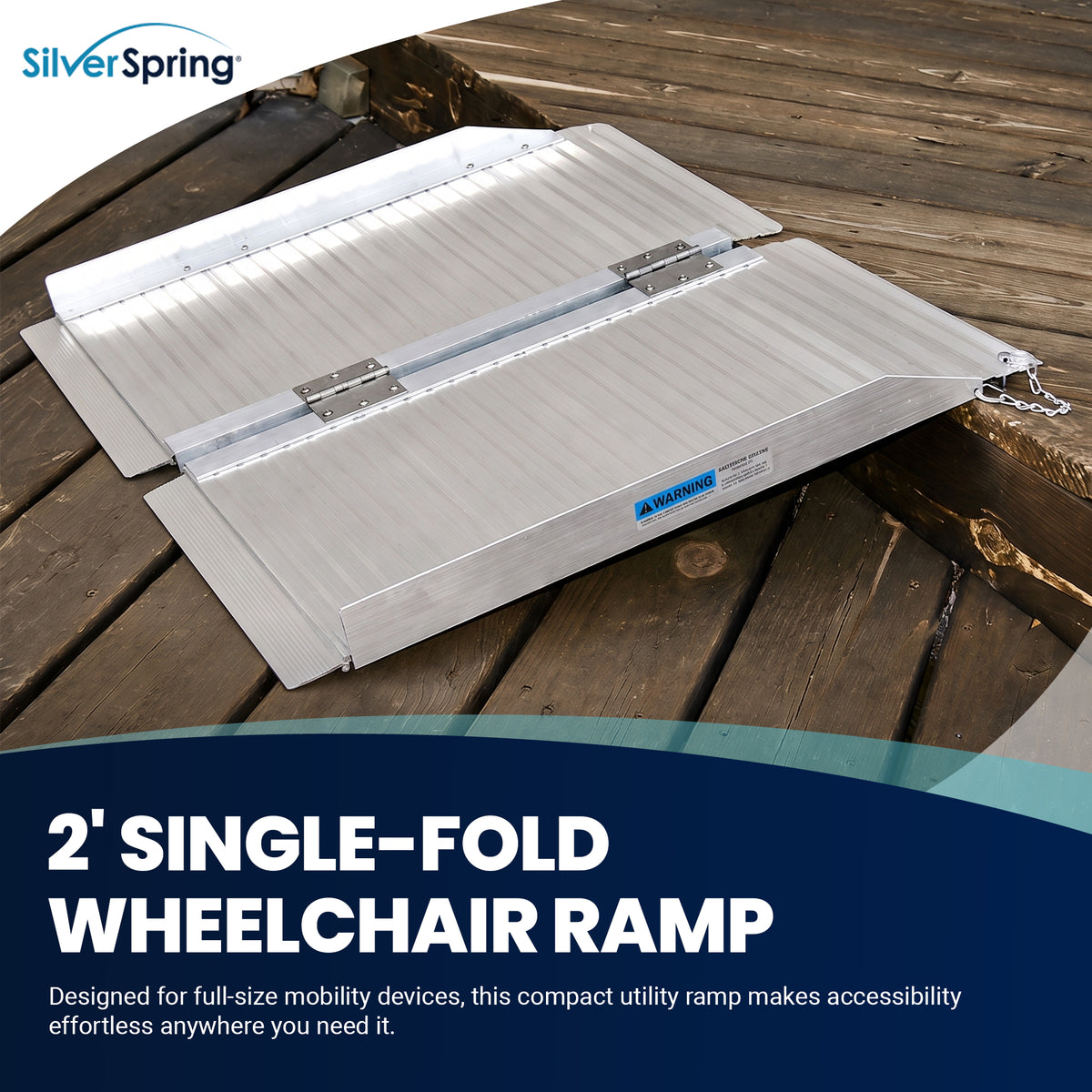Silver Spring Mobility and Utility Ramp, 2 Foot Single Fold with 600 lb Capacity