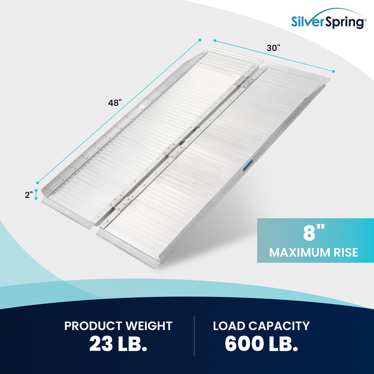 Silver Spring Mobility and Utility Ramp, 4 Foot Single Fold with 600 lb Capacity