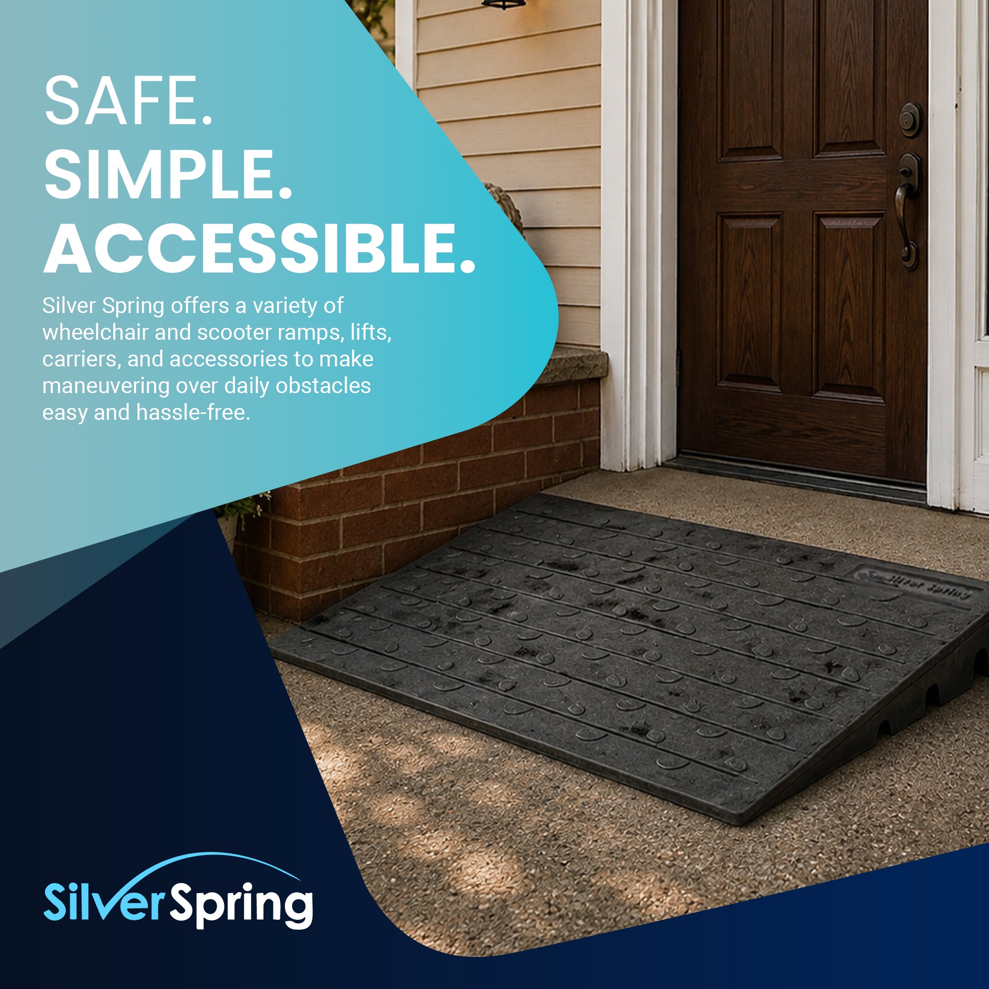 Silver Spring 4" Maximum Riser, Solid Rubber 3 Channel Threshold Ramp (Open Box)