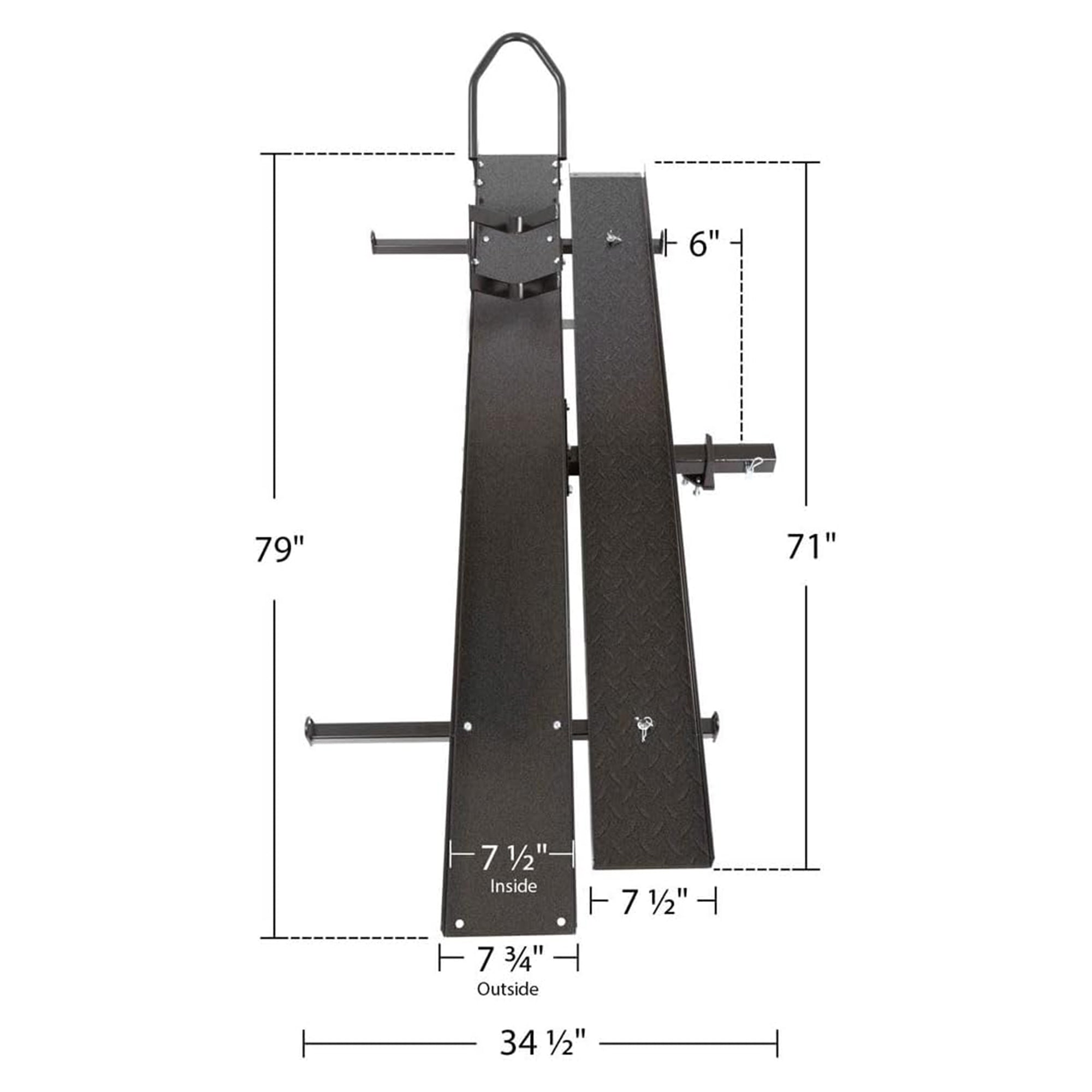 Black Widow Motorcycle Bike Carrier w/Ramp for 2" Hitch, 600lb Capacity (Used)