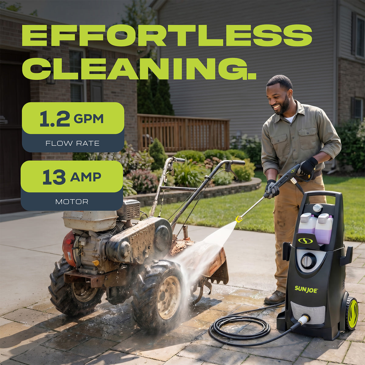 Sun Joe Electric Pressure Washer, Portable Power Washer with Wheels (Open Box)