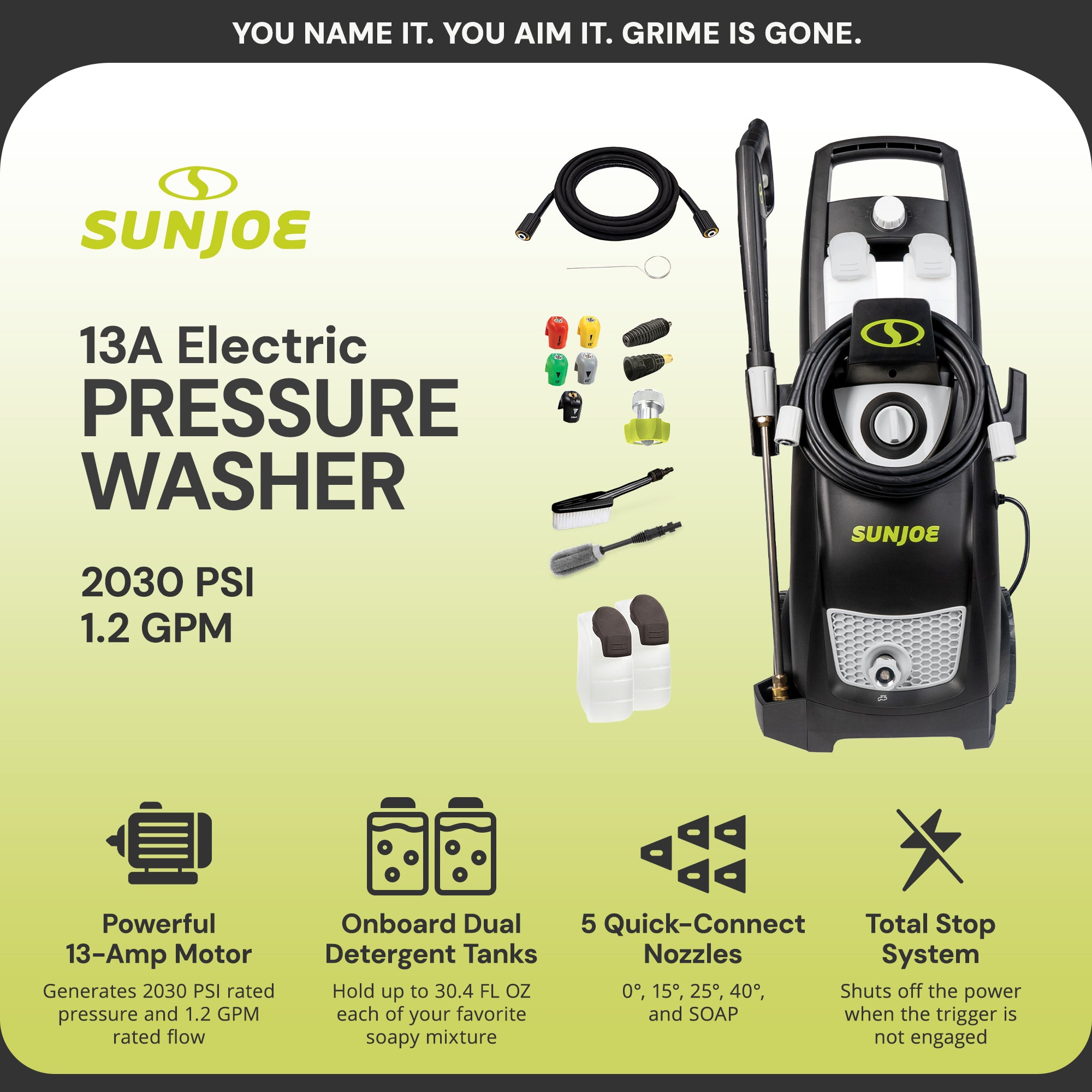 Sun Joe Electric Pressure Washer, Portable Power Washer with Wheels (Open Box)