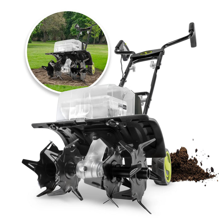 Sun Joe 24V Cordless Garden Tiller Cultivator Accessory Kit, Black, 24V-X2-TLR14