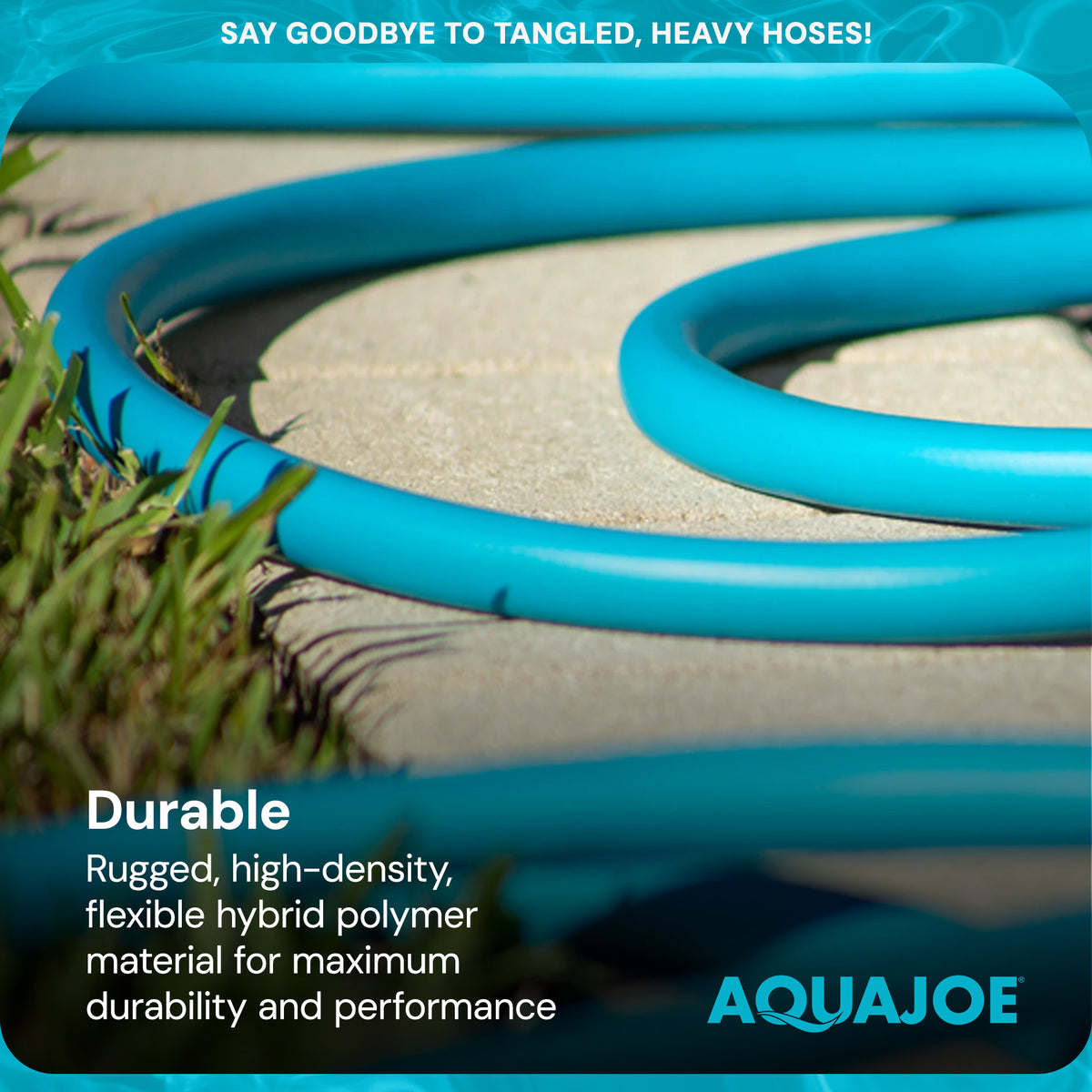 Aqua Joe 50' Professional Grade Garden Hose with Dual Swivel Grips, (Open Box)