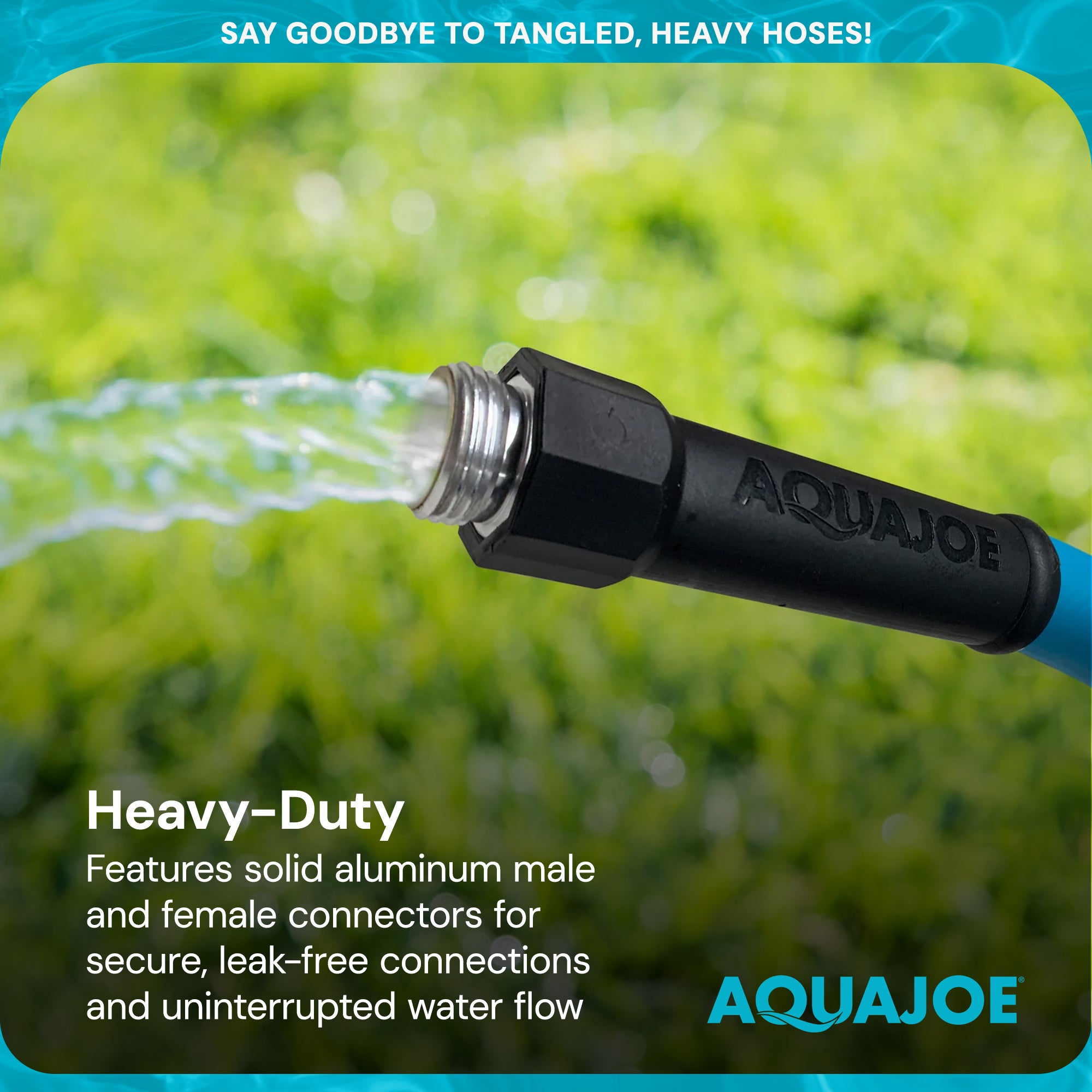 Aqua Joe 50' Professional Grade Garden Hose with Dual Swivel Grips, (Open Box) - VMInnovations