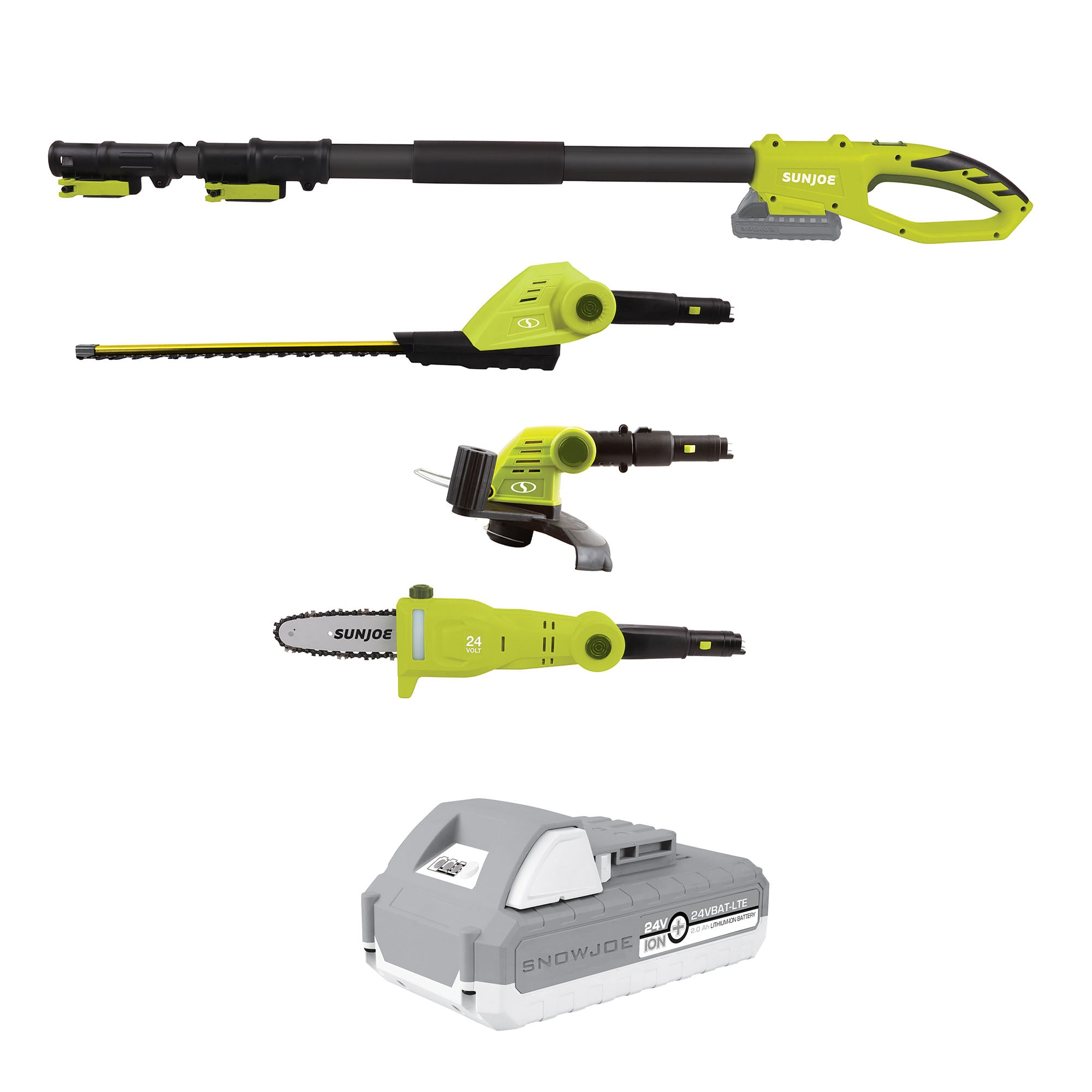 Sun Joe IONMAX Cordless Lawn Care System, Grass and Hedge Trimmer with Pole Saw