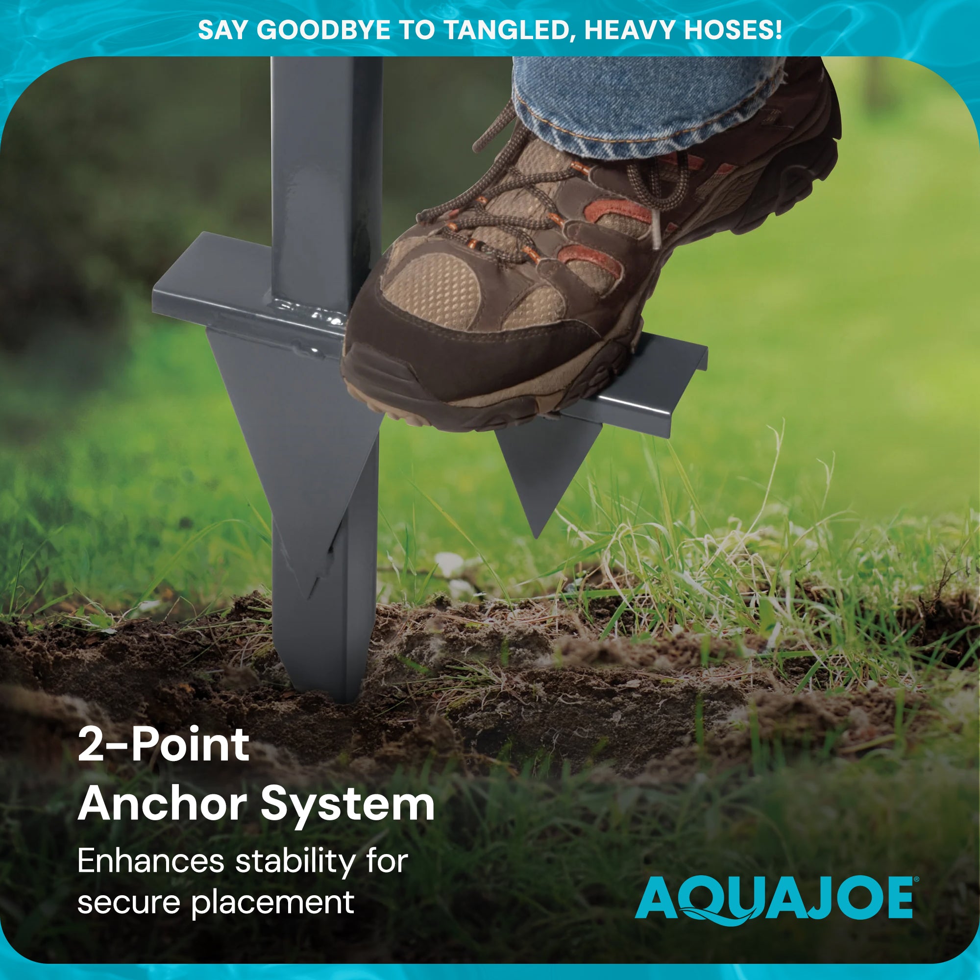 Sun Joe Steel Garden Hose Stand, Brass Faucet, Quick Install Anchor Base (Used) - VMInnovations
