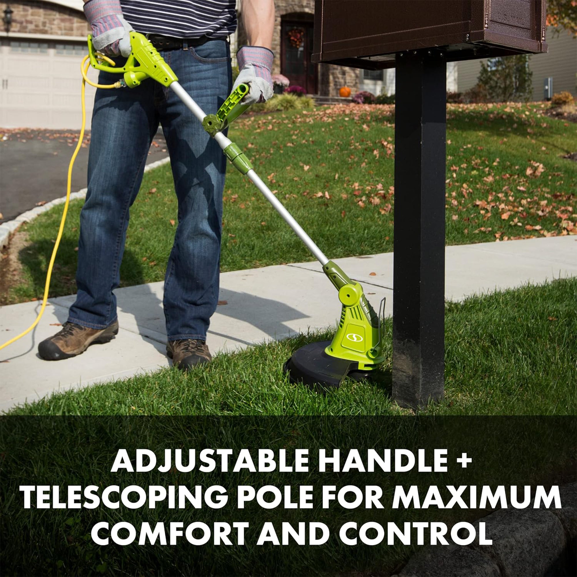Sun Joe Electric Grass Trimmer and Edger with Telescoping Pole, TRJ13STE