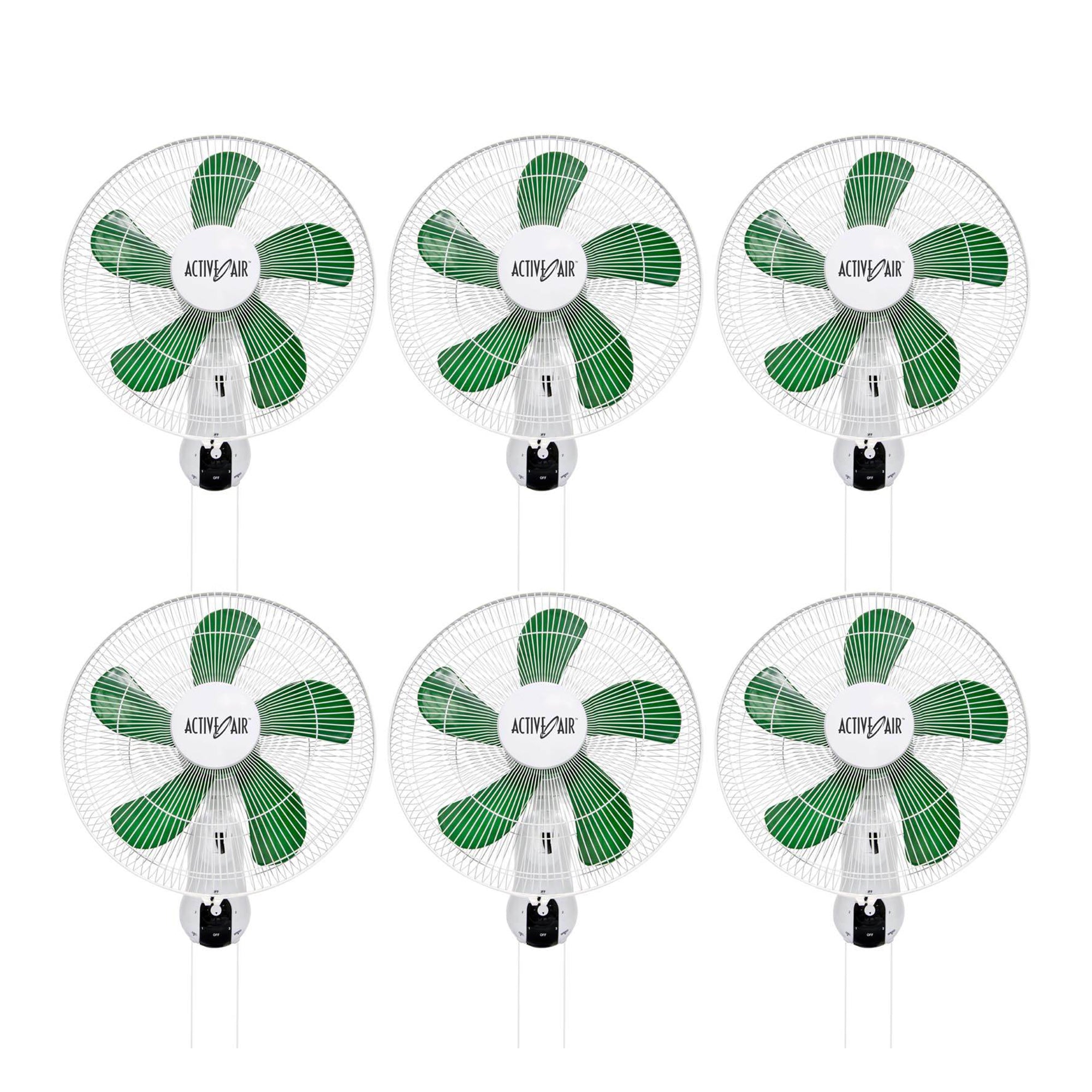 Active Air ACF16 16in 3-Speed Mountable Oscillating Hydroponic Grow Fan (6 Pack) - VMInnovations