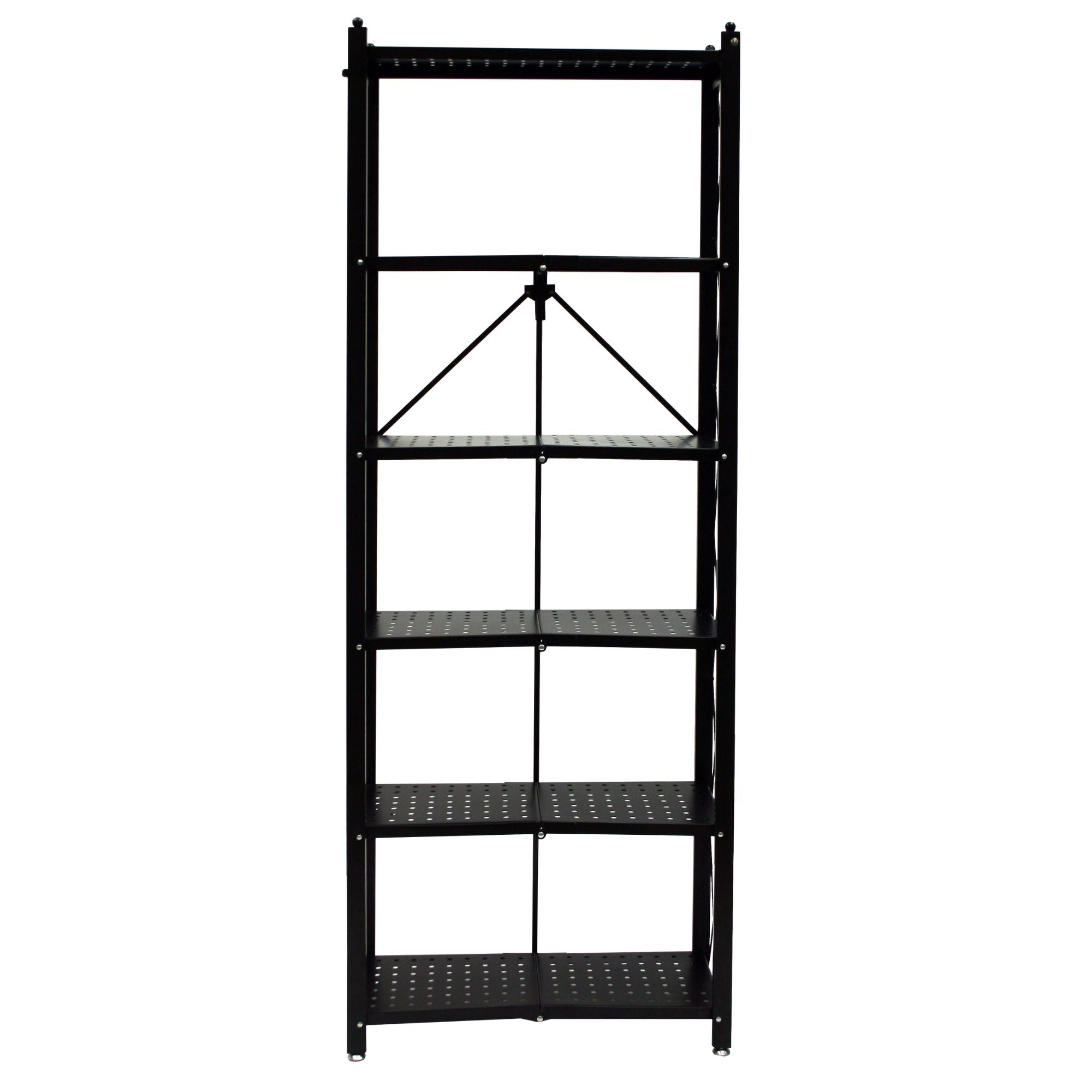 Origami RB Foldable 6 Tier Rack, Wheels, Tall/Slim, Black, Certified Refurbished - VMInnovations